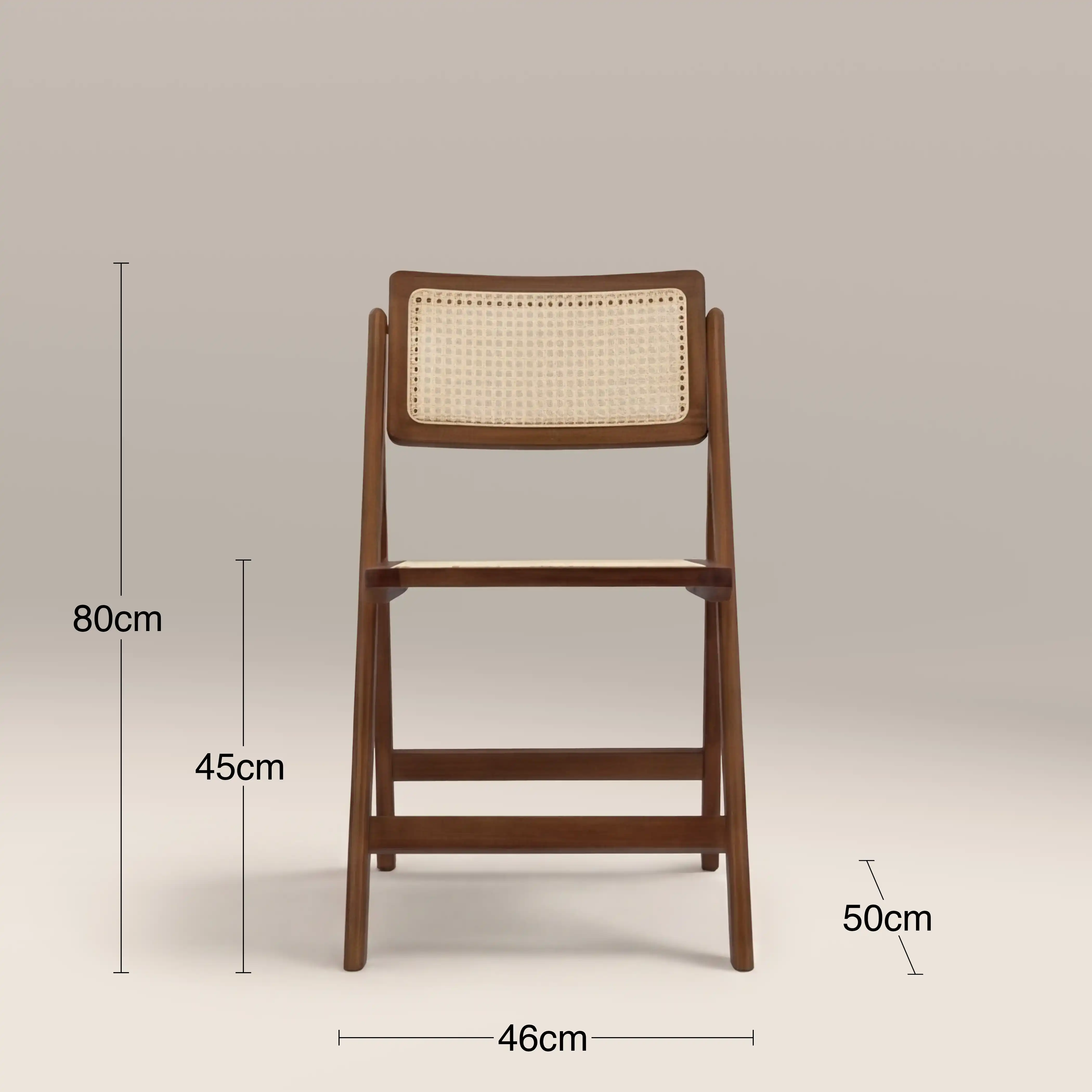 Elynn Folding Wooden Dining Chair | Walnut - Image 6