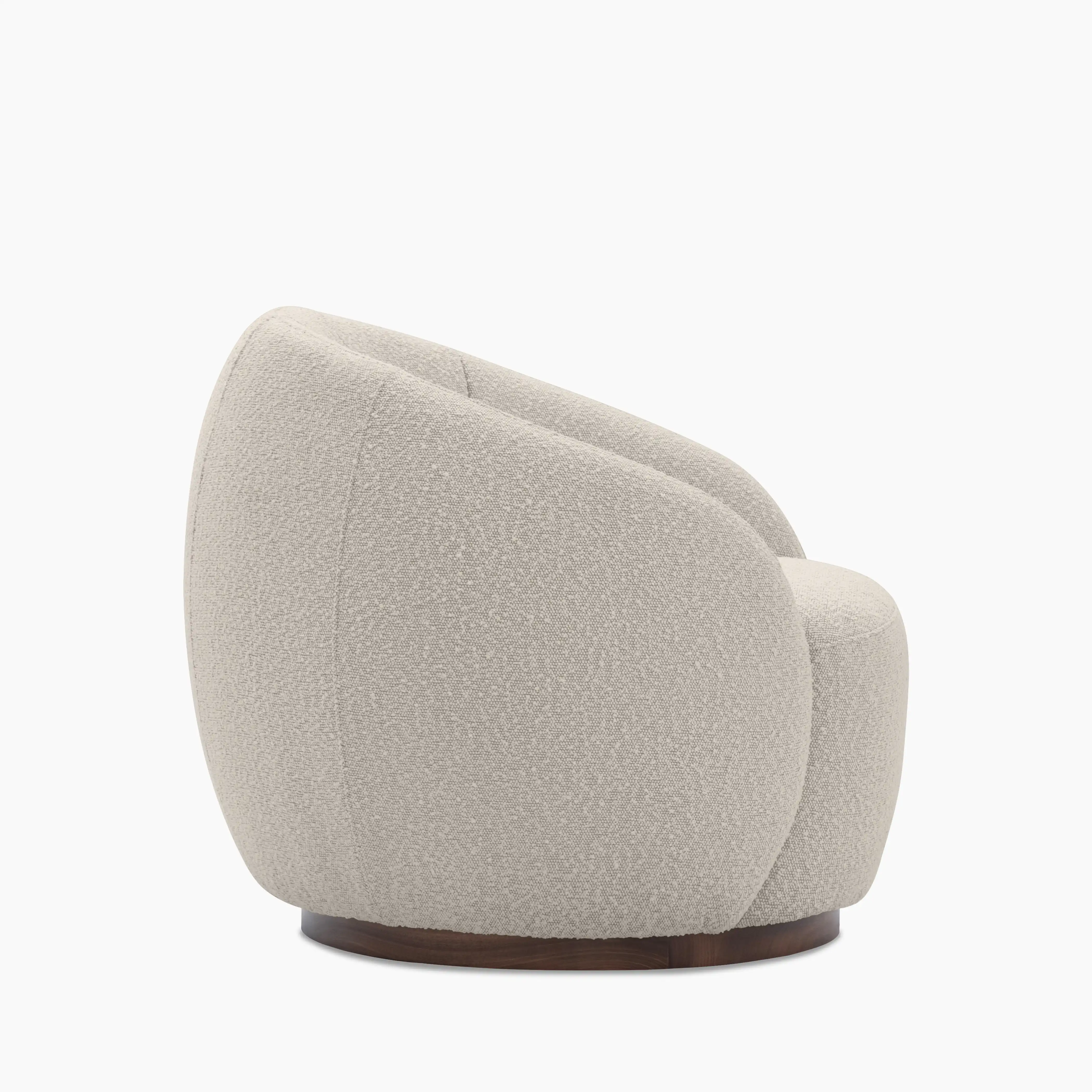 Emile Swivel Armchair | Speckled Stone Sustainable Boucle & Walnut - Image 5