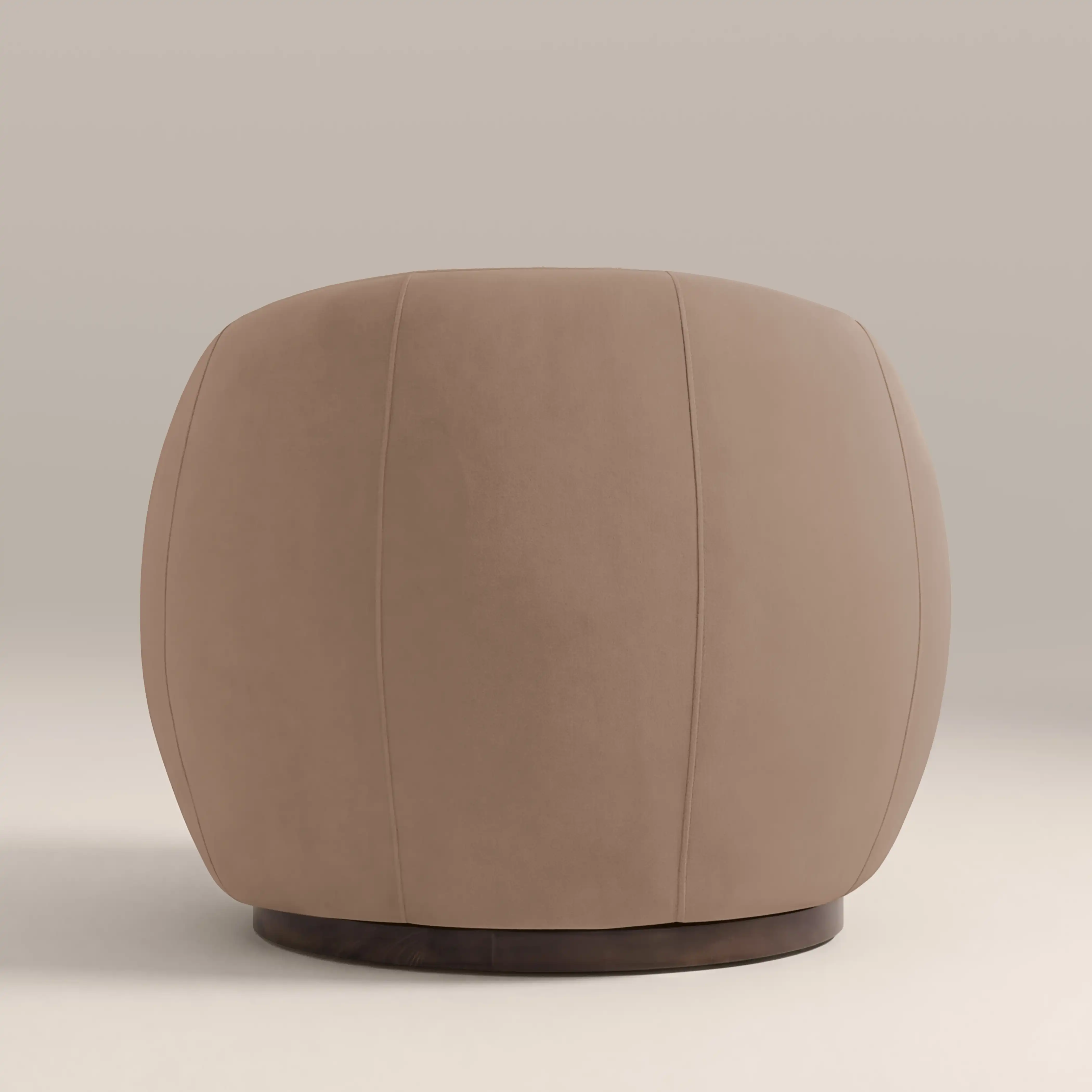 Emile Swivel Armchair | Taupe Sustainable Velvet & Walnut & Walnut - Image 6