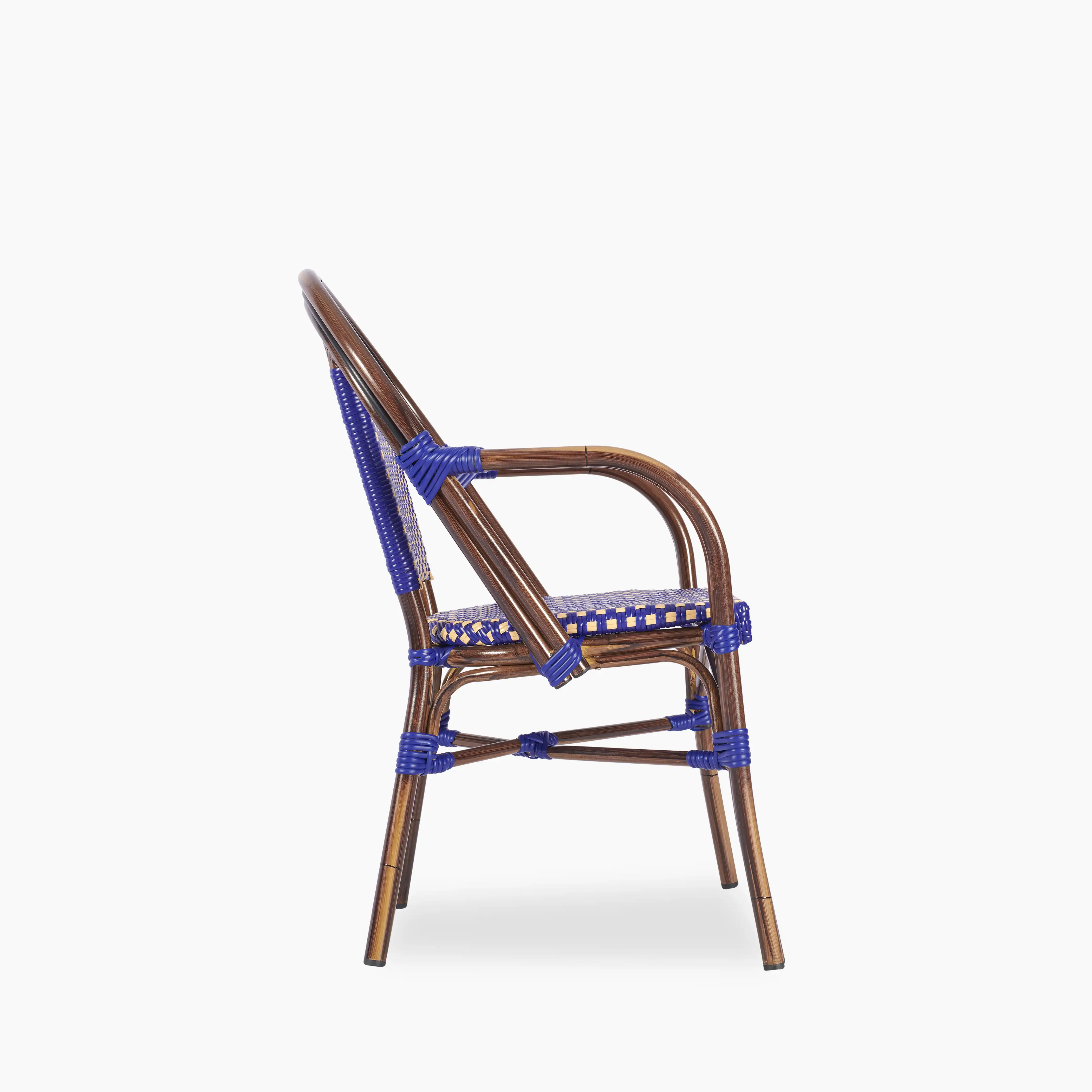 Emilia Carver Dining Chair | Blue & Cream - Image 3