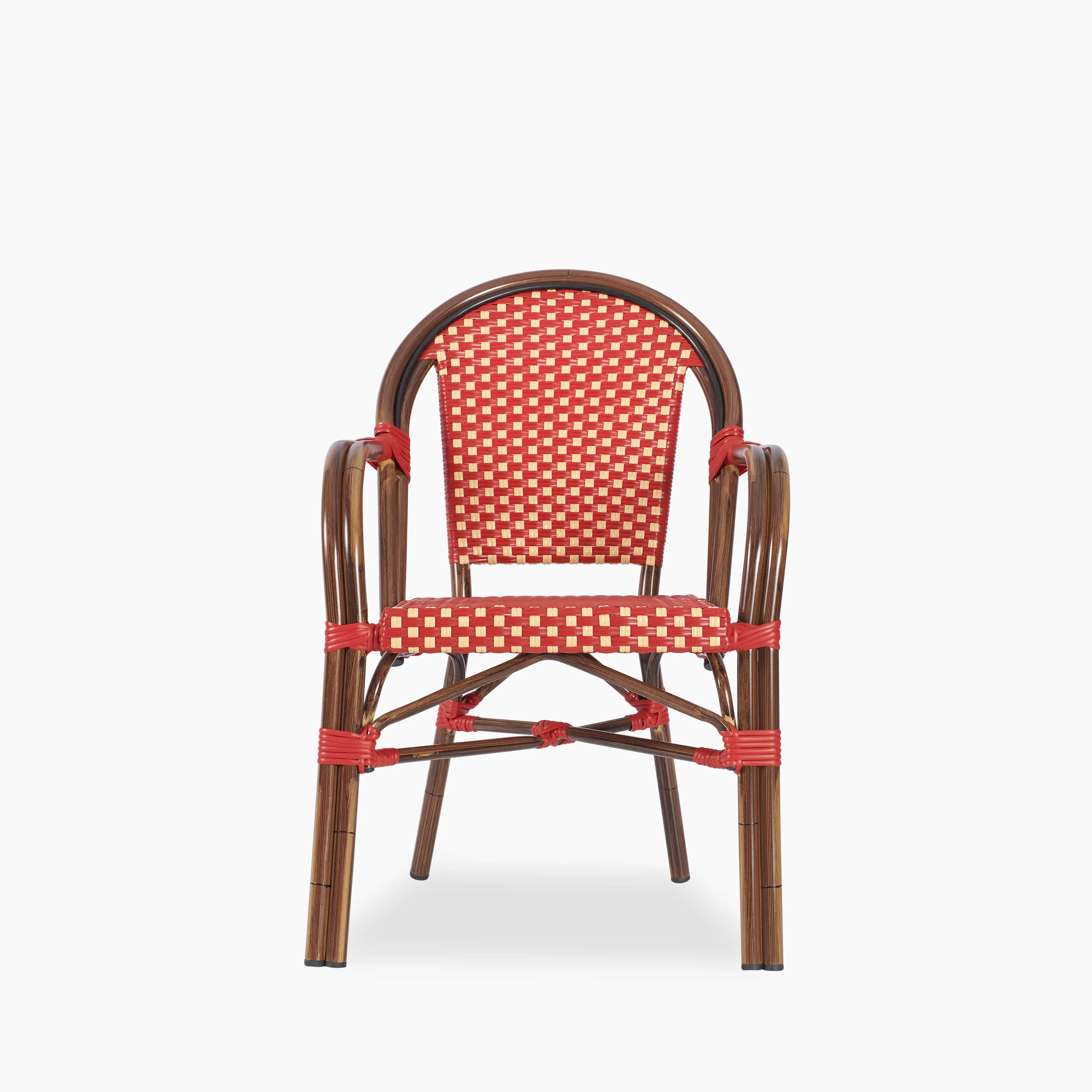 Emilia Carver Dining Chair | Red & Cream - Image 2