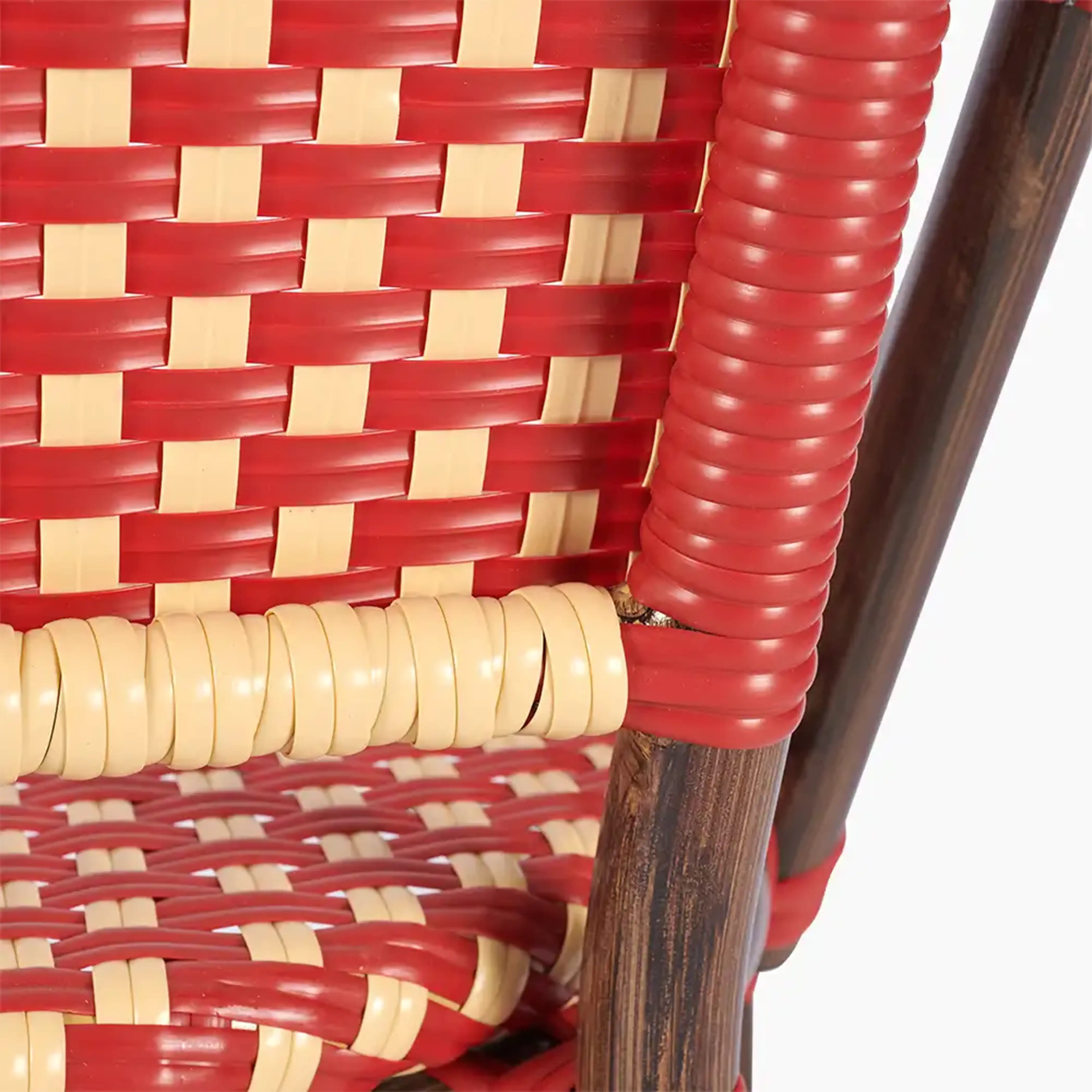 Emilia Carver Dining Chair | Red & Cream - Image 5