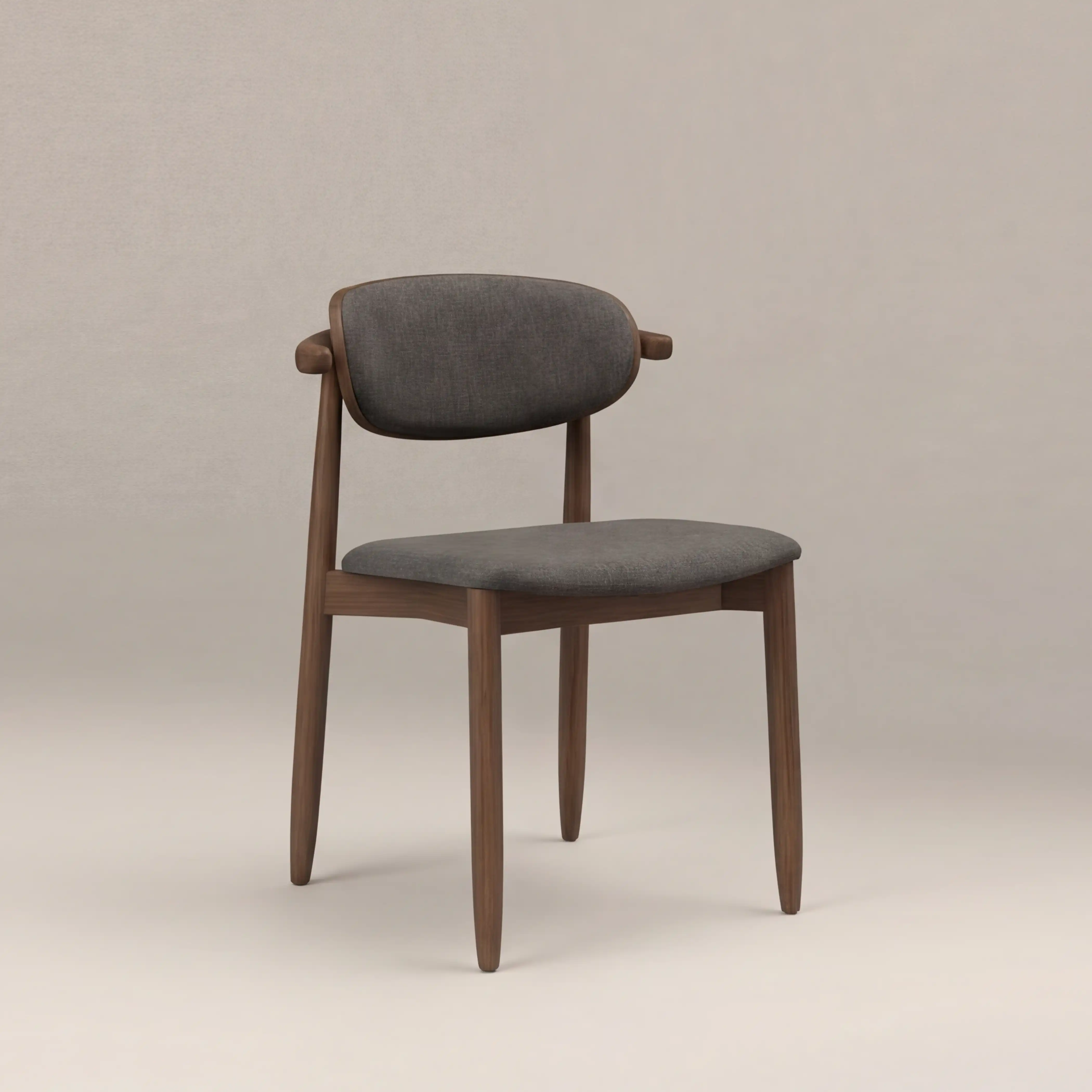Emrik Wooden Dining Chair | Upholstered Seat & Mixed Material Backrest