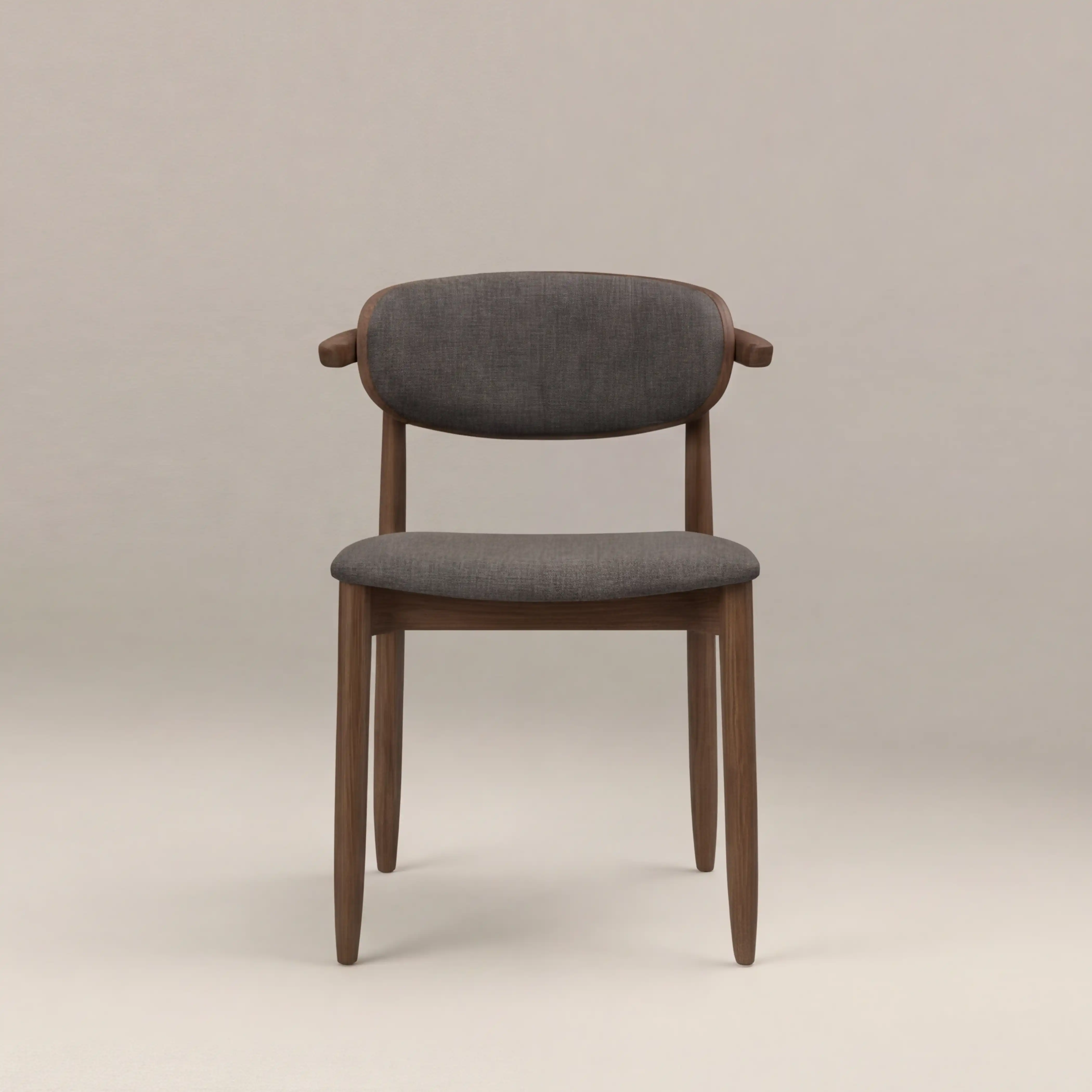Emrik Wooden Dining Chair | Upholstered Seat & Mixed Material Backrest - Image 3