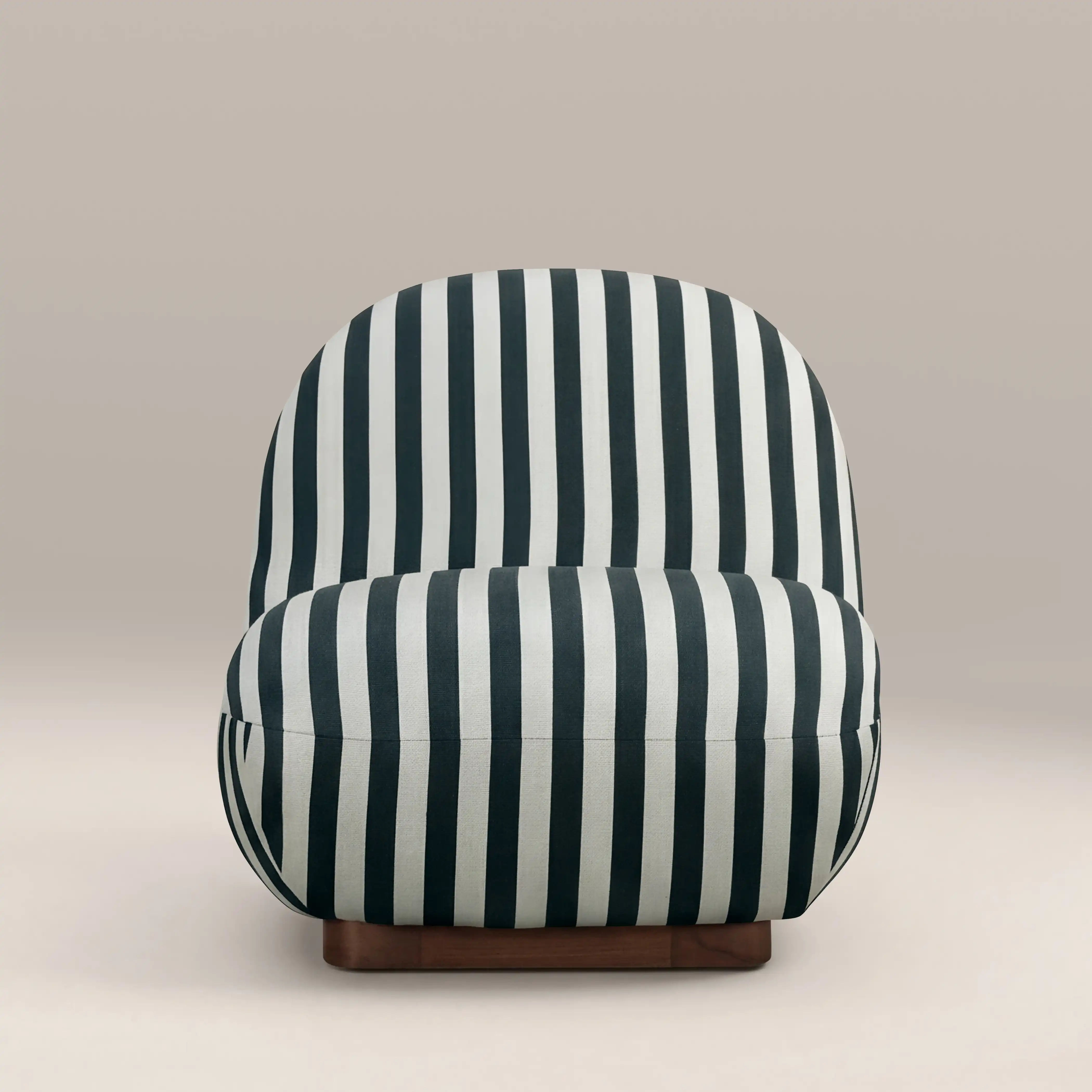 Erin Armchair | Striped Fabric & Walnut - Image 3