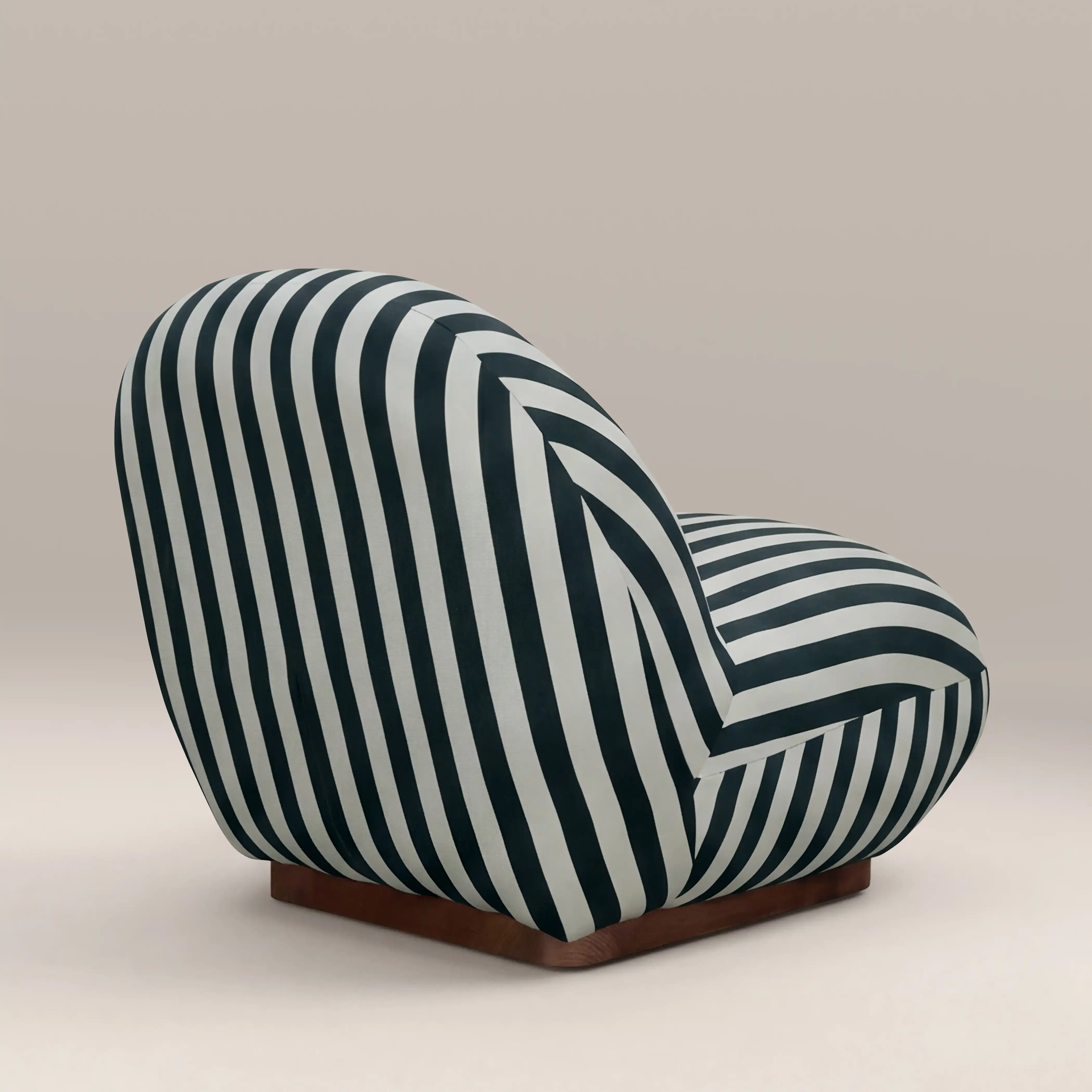 Erin Armchair | Striped Fabric & Walnut - Image 5