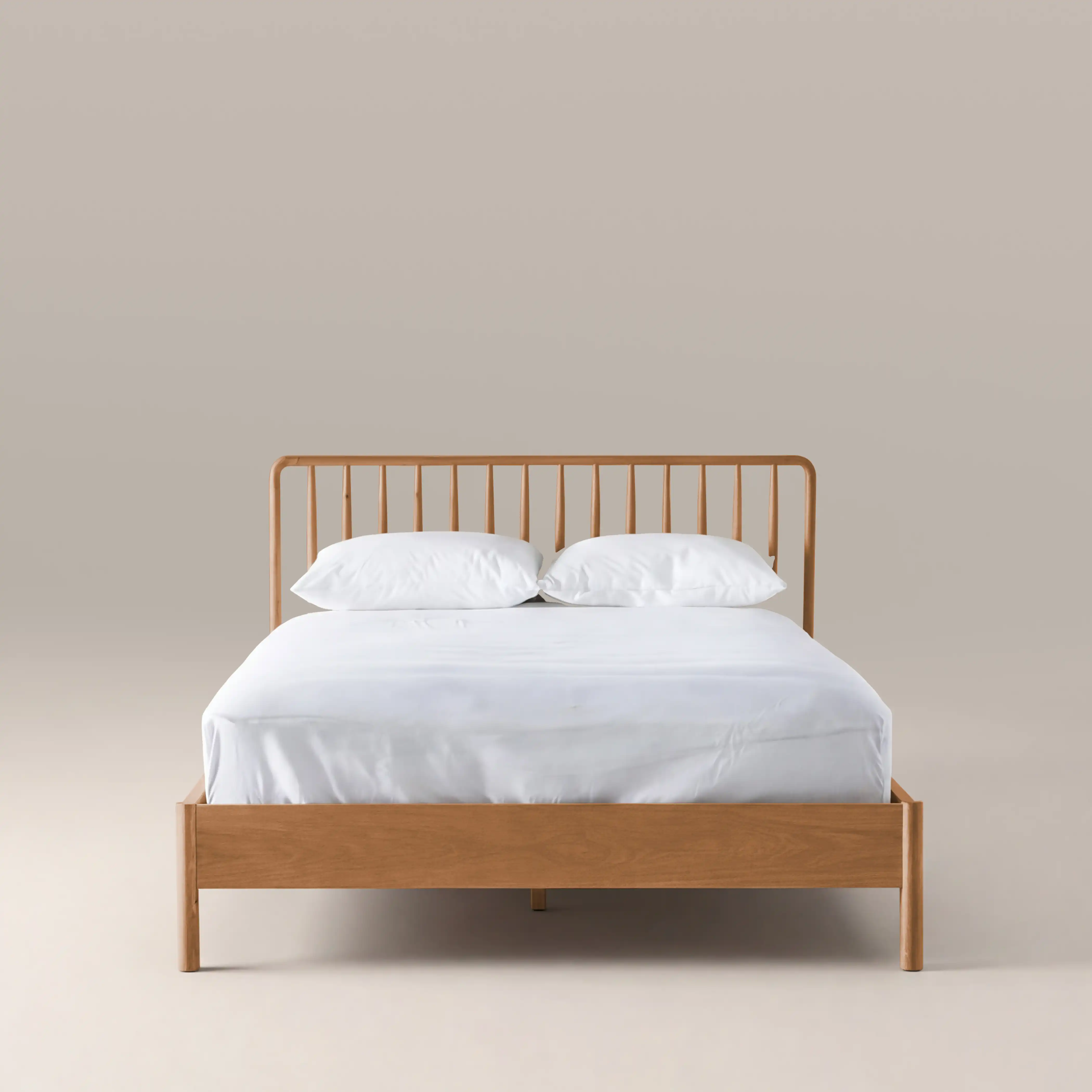Eva Wooden Double Bed | Oak - Image 3