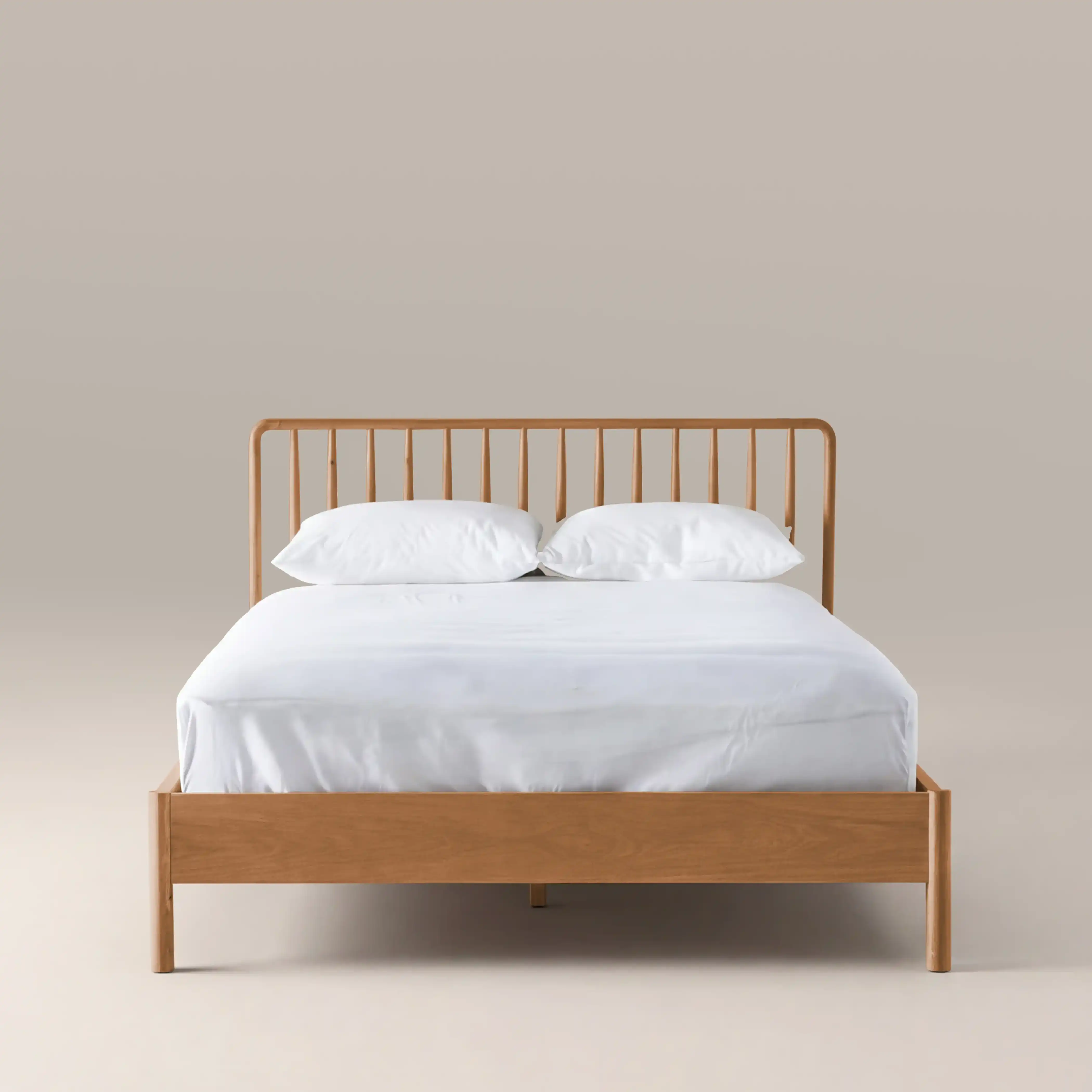 Eva Wooden King Bed | Oak - Image 3