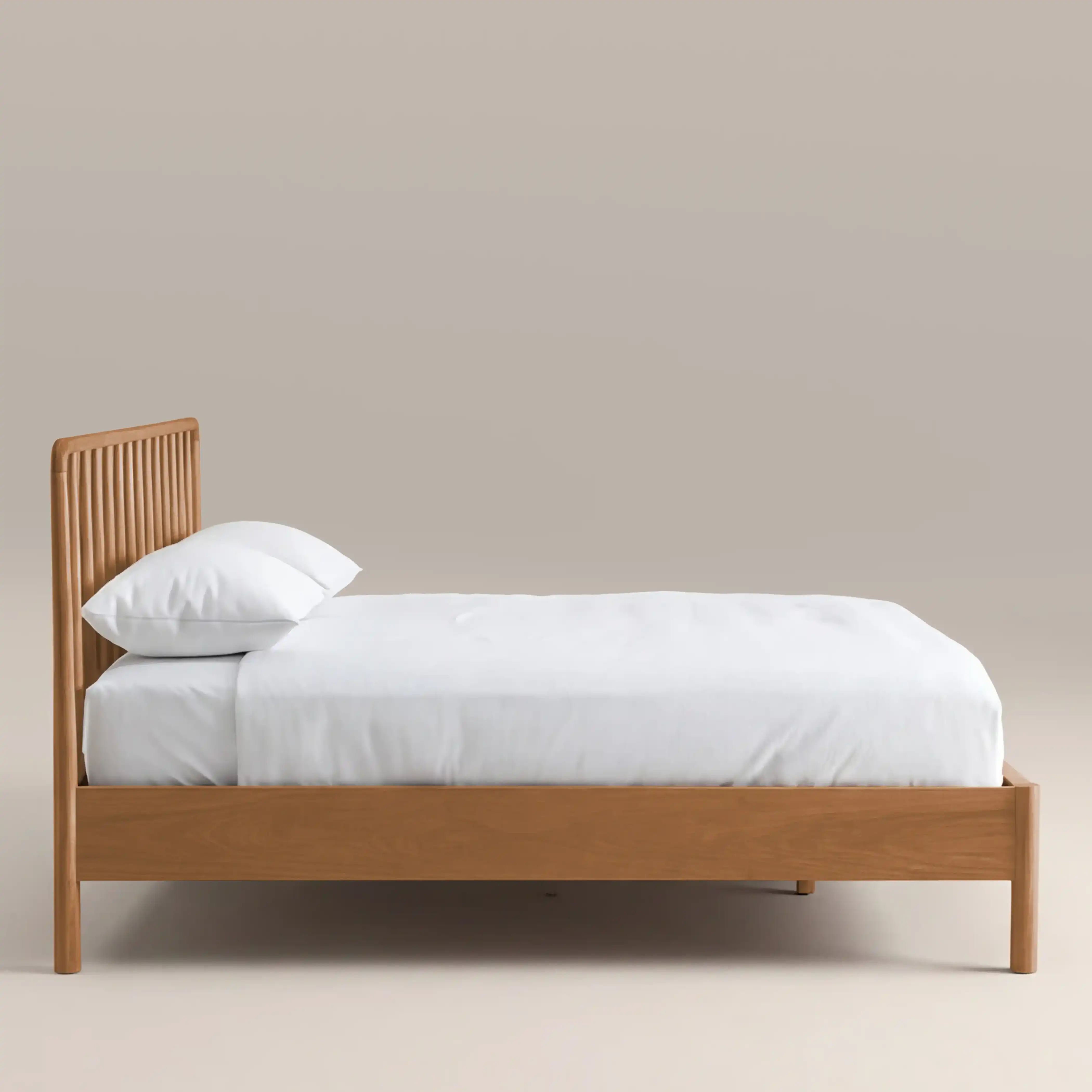 Eva Wooden King Bed | Oak - Image 4