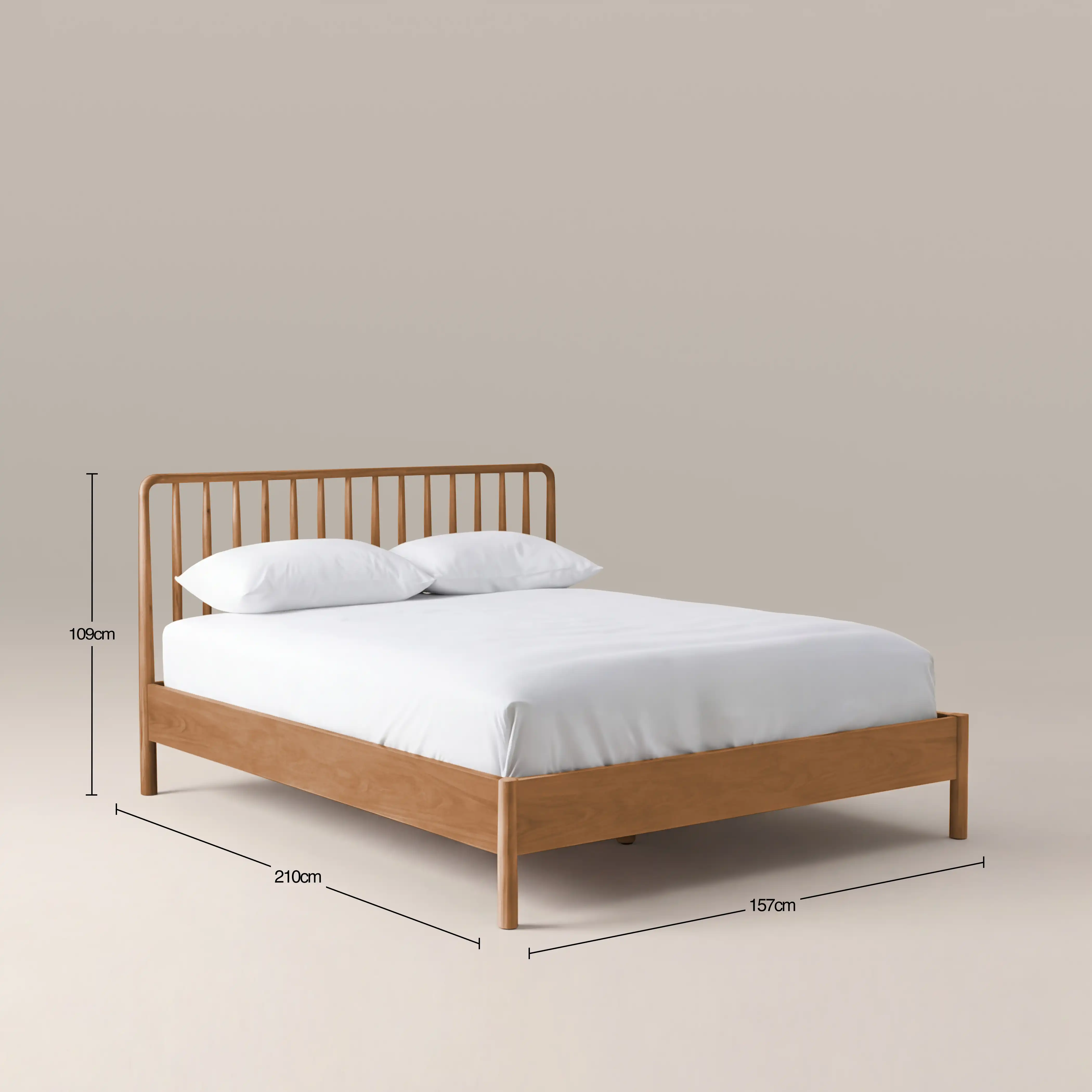 Eva Wooden King Bed | Oak - Image 5