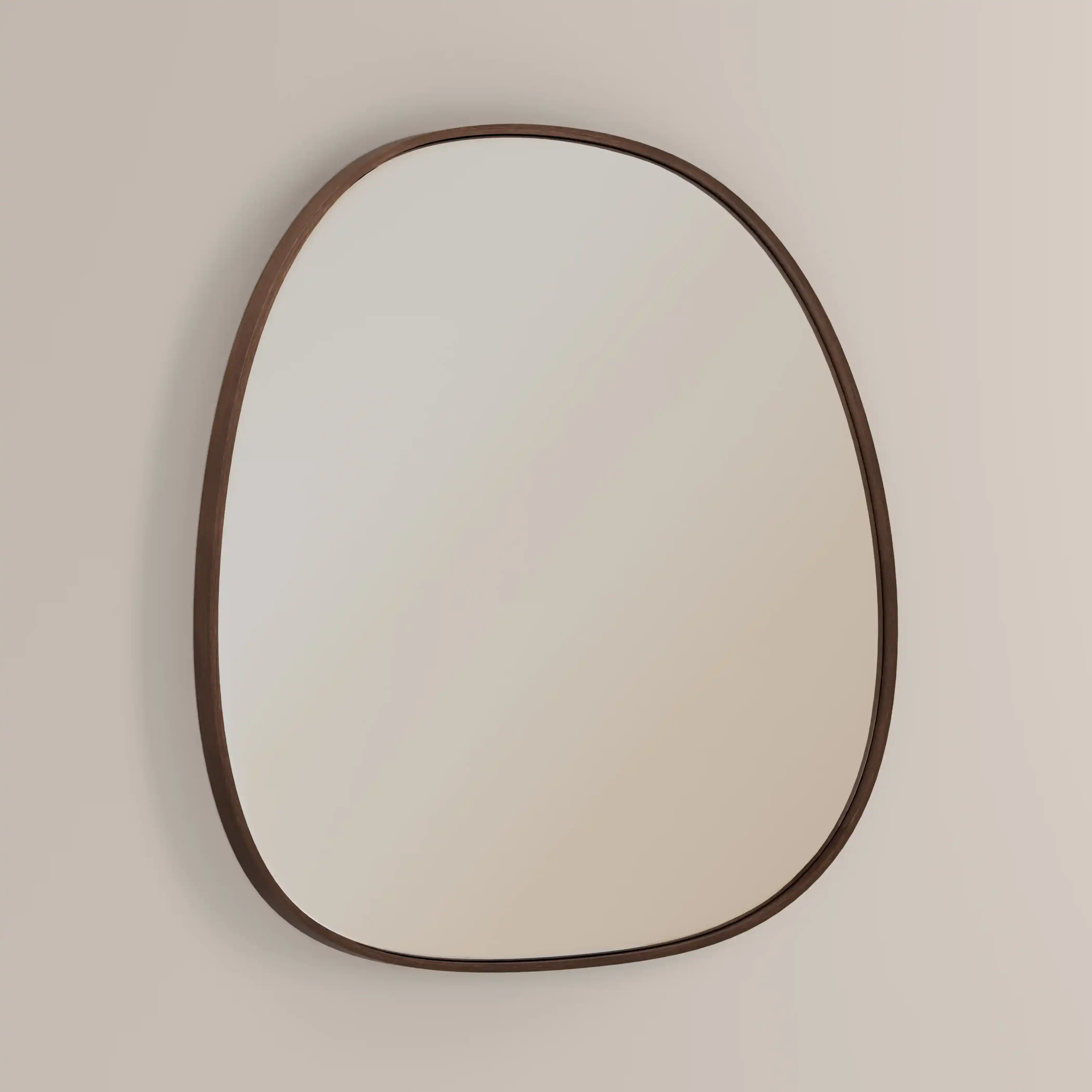 Ferne Asymmetrical Wall Mirror, 80 cm | Walnut - Image 3