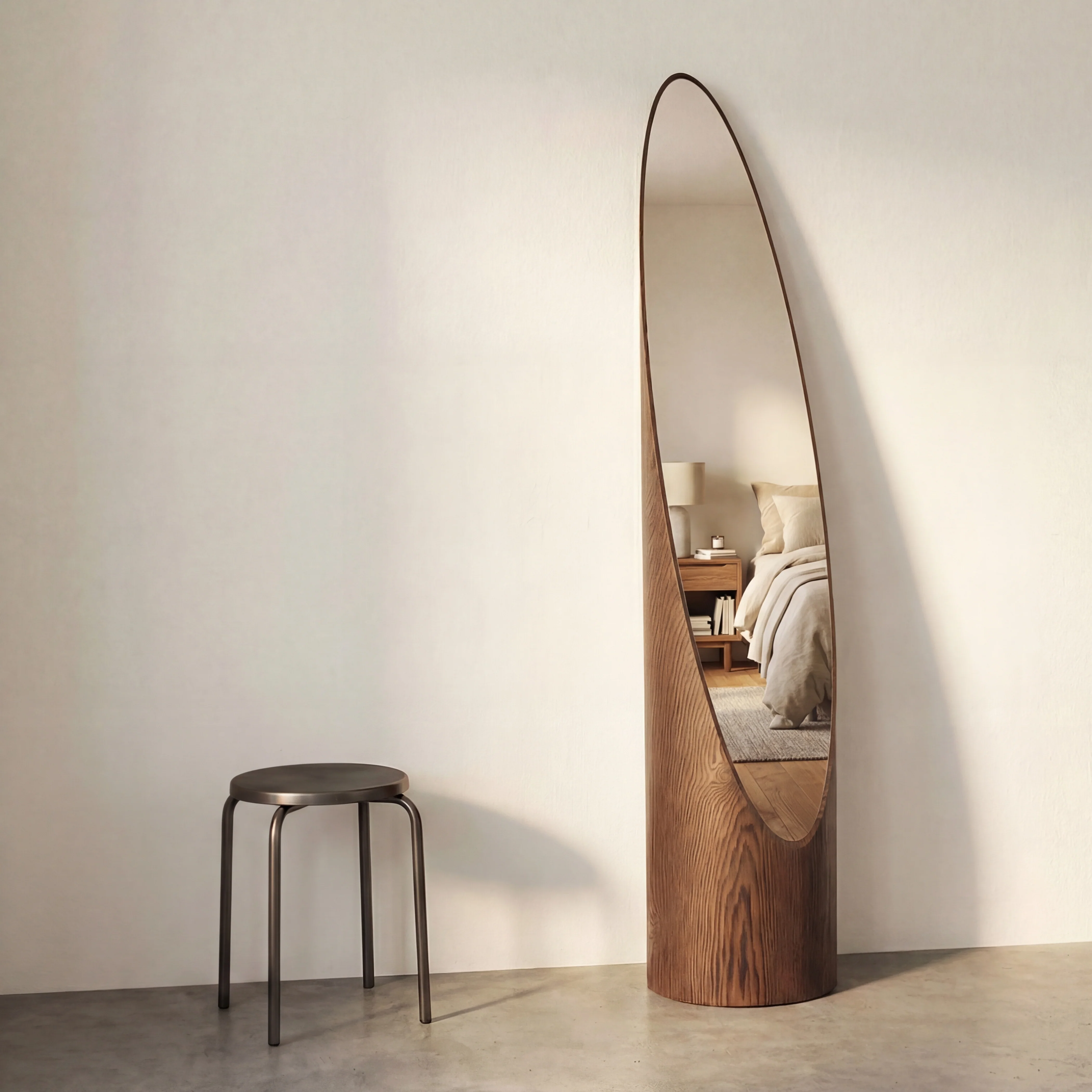 Finn Oval Full Length Mirror, 170 x 32 cm | Dark Walnut