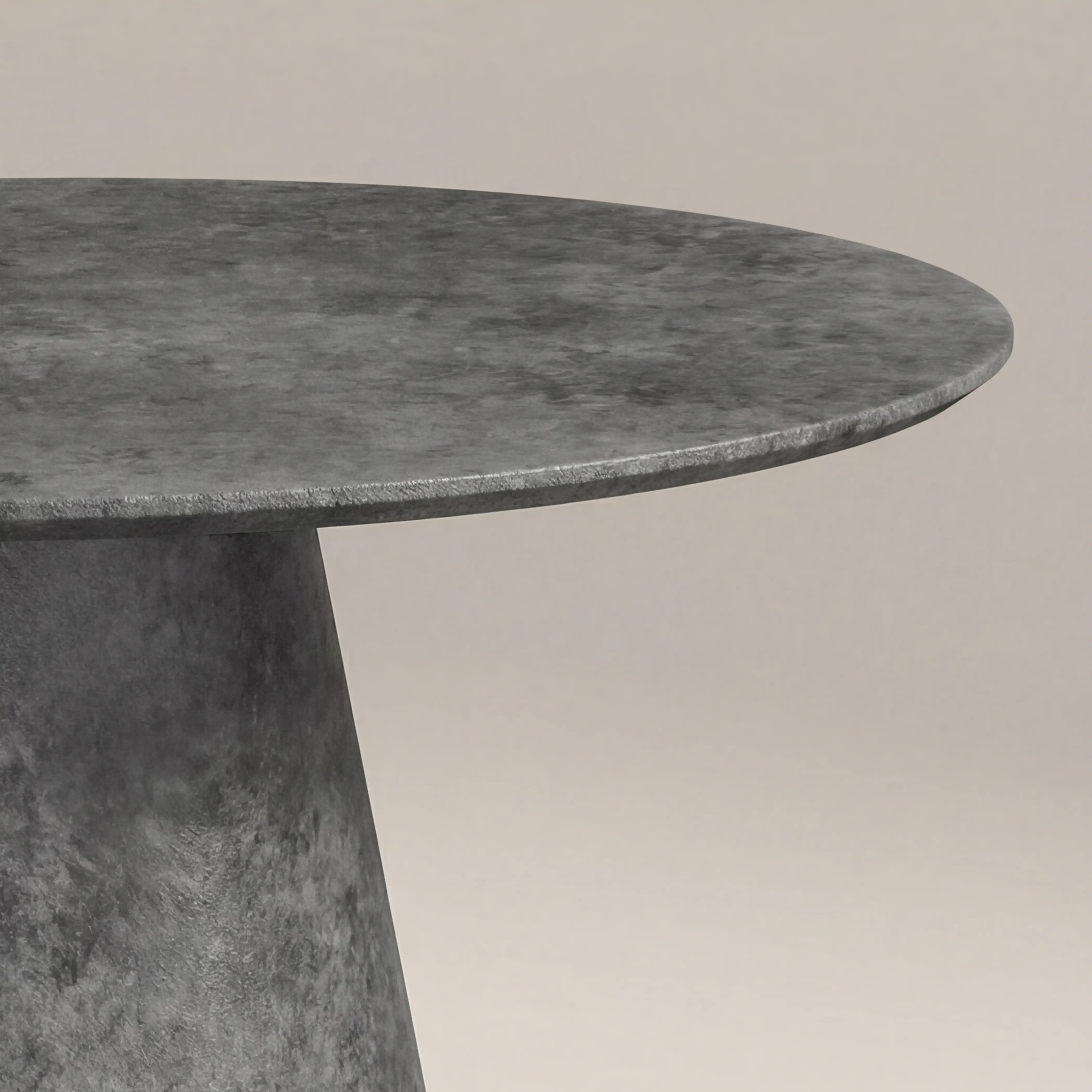 Finnley 4 Seat Round Dining Table | Concrete Grey Effect - Image 4