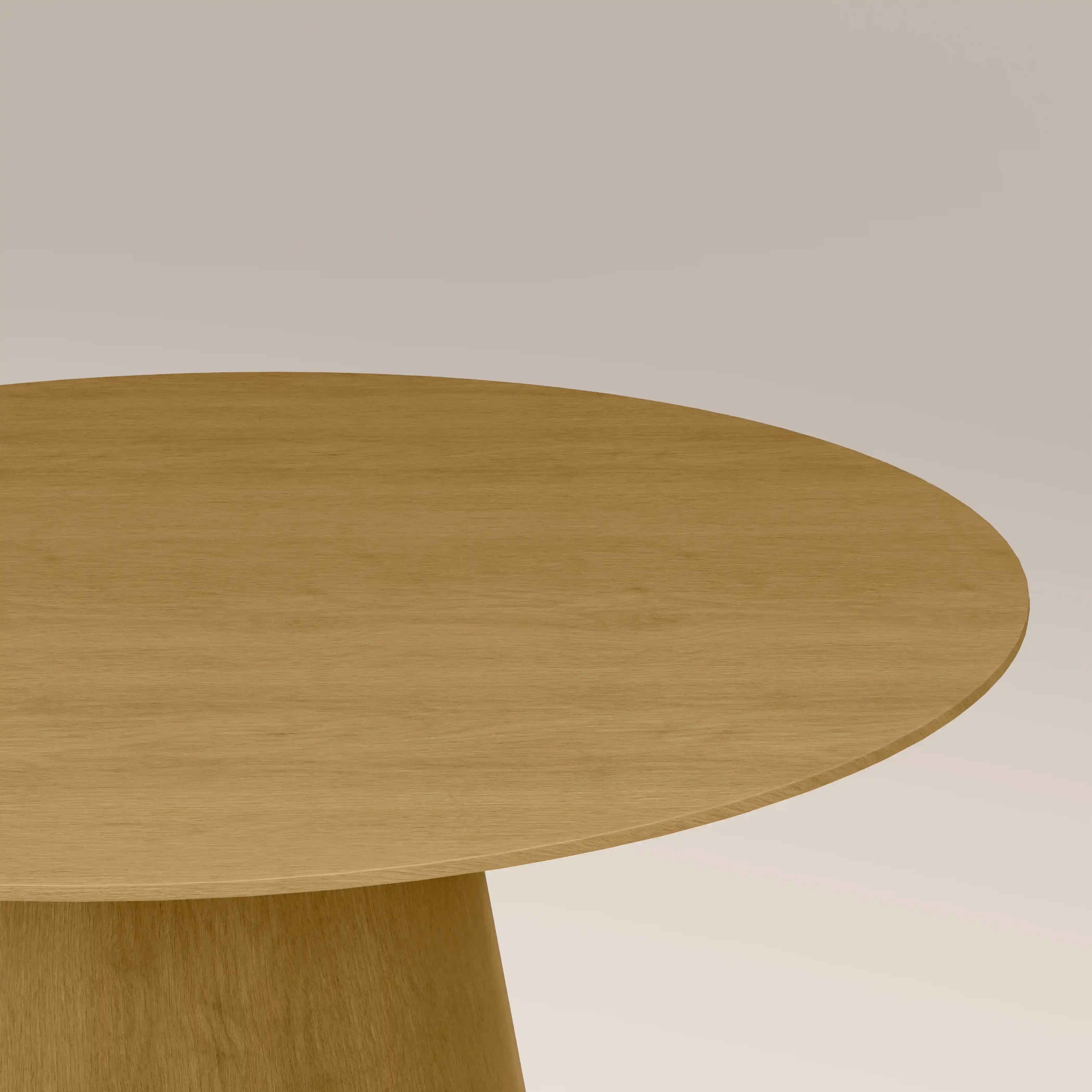 Finnley 4 Seat Round Wooden Dining Table | Oak - Image 3