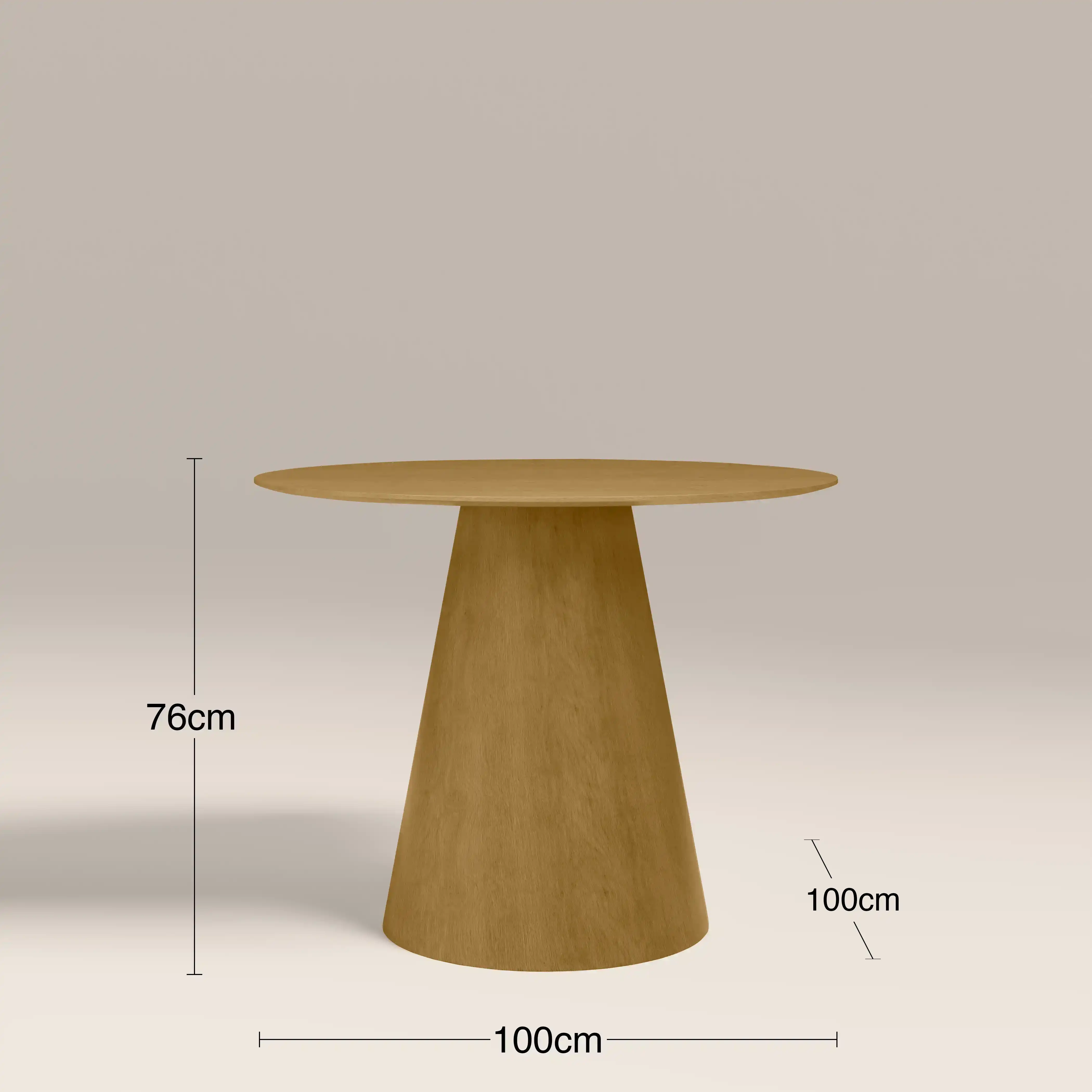 Finnley 4 Seat Round Wooden Dining Table | Oak - Image 4