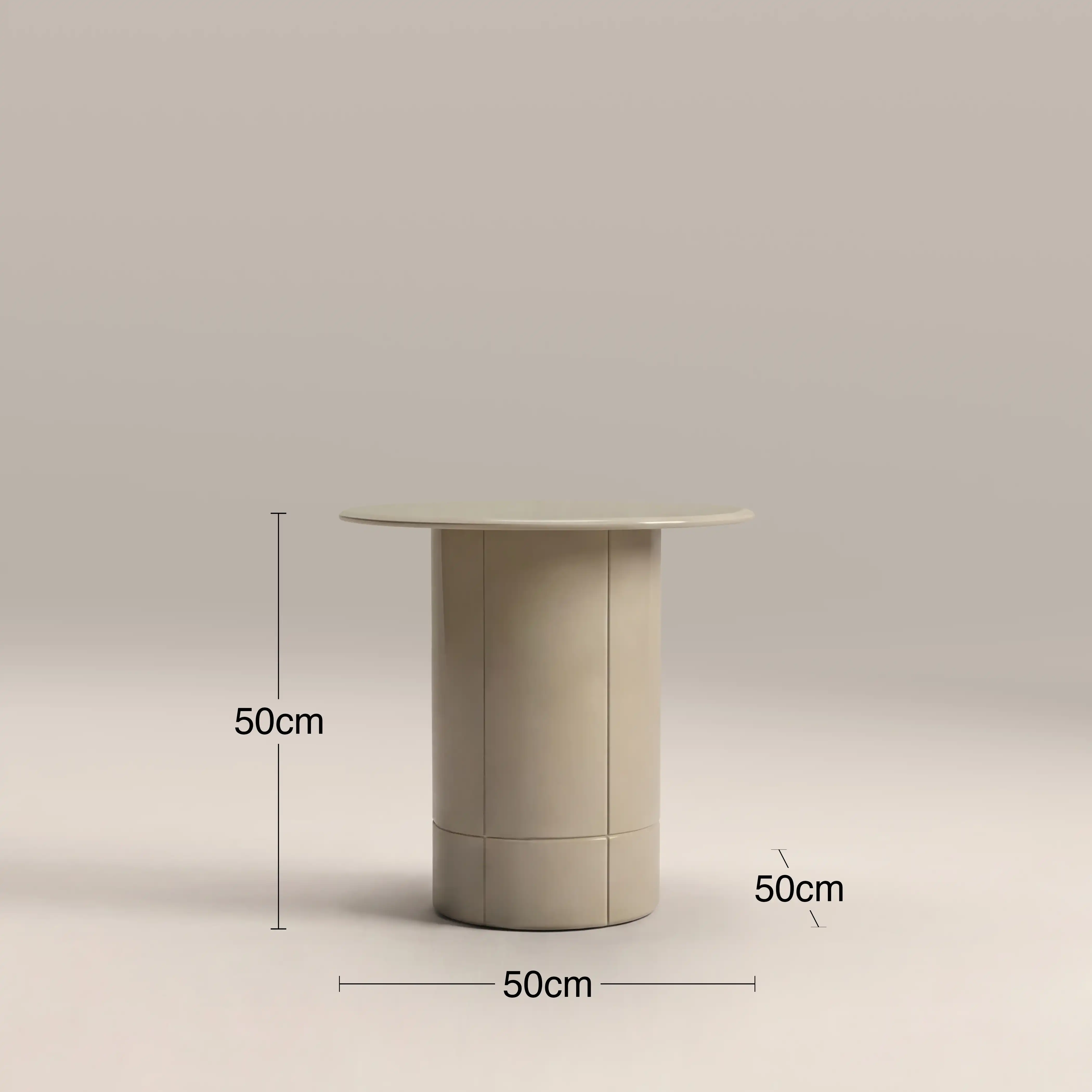 Flore Round Side Table |  Soft Ecru Glass & High Gloss Ecru - Image 4