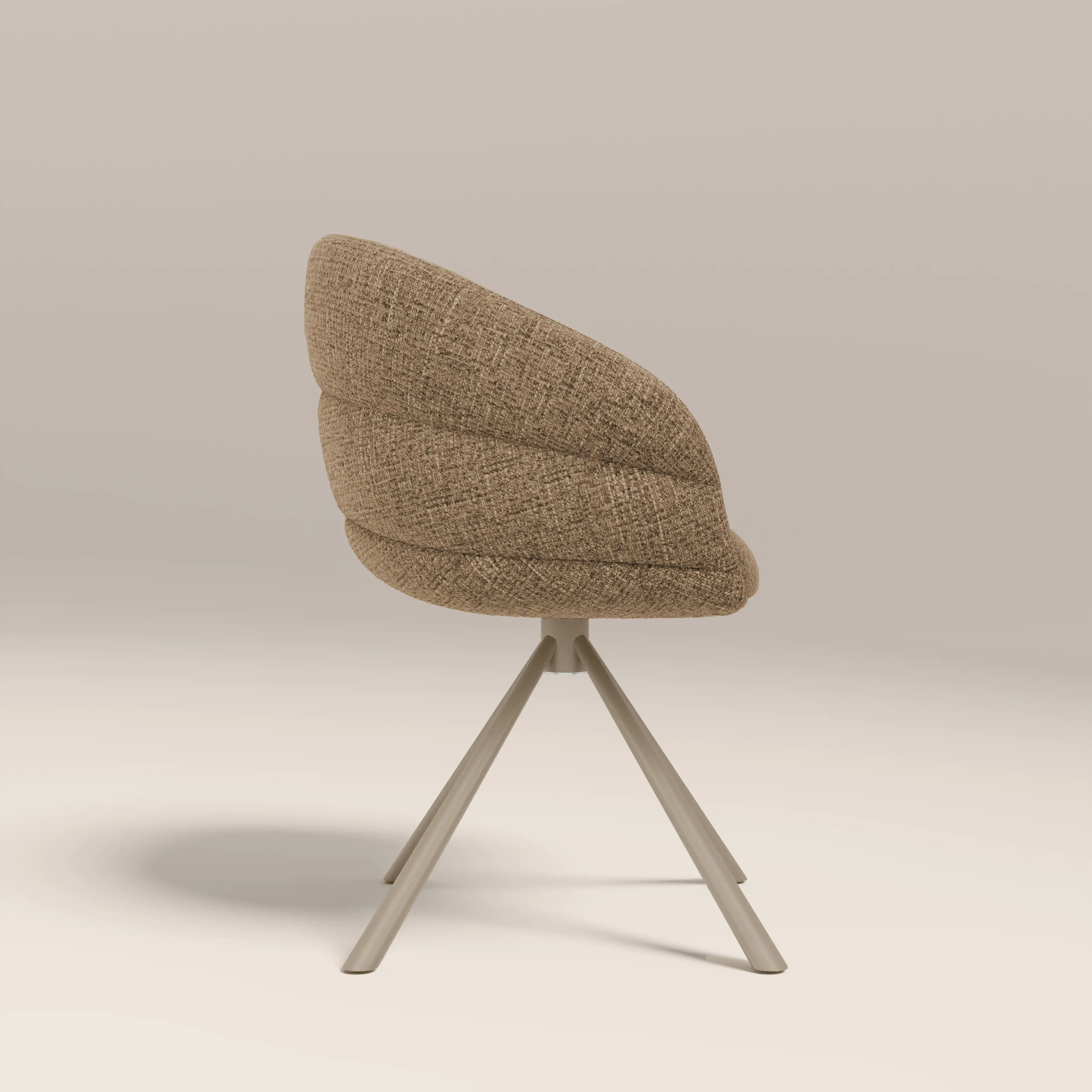 Frankie Swivel Carver Dining Chair | Speckled Cappuccino Boucle & Latte - Image 5