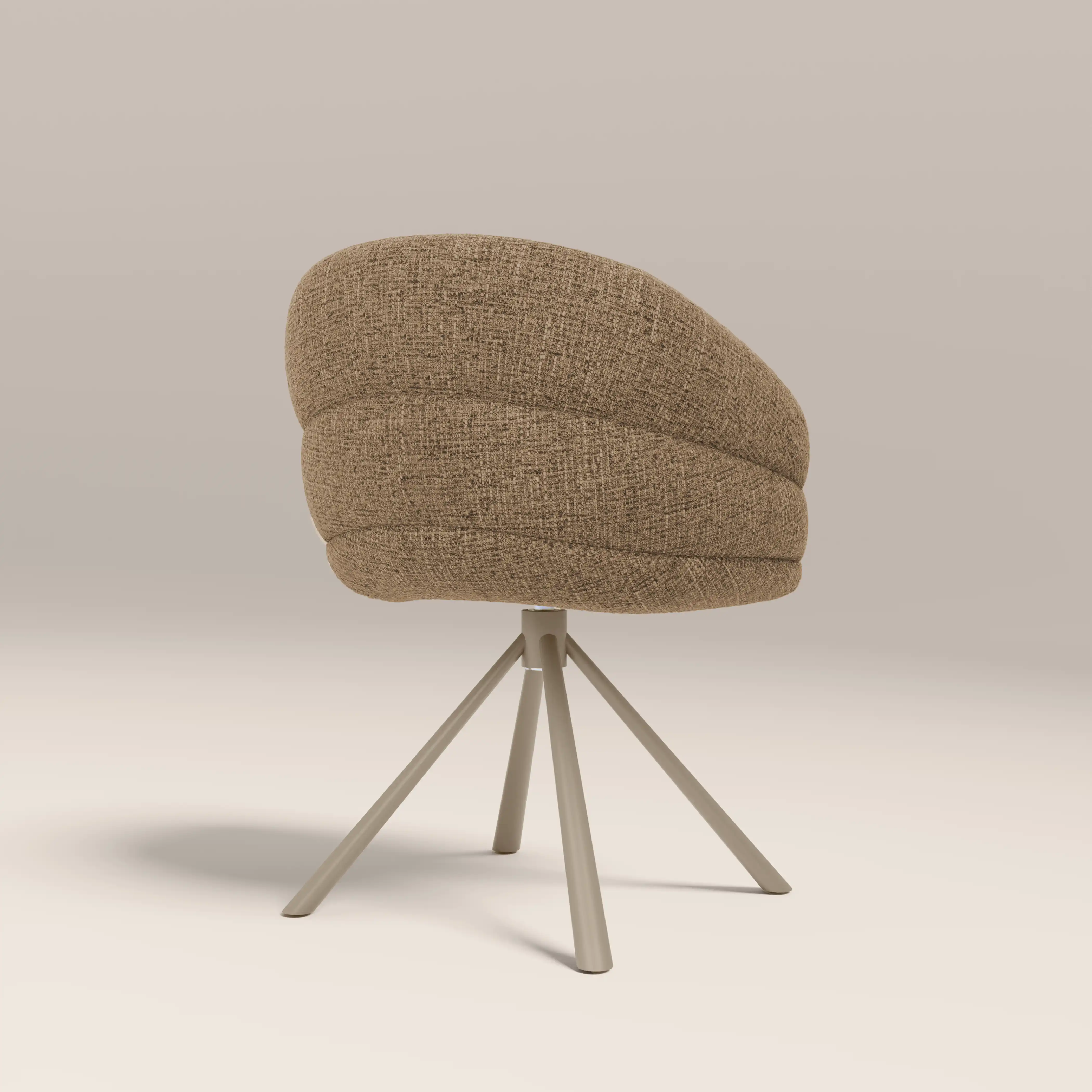 Frankie Swivel Carver Dining Chair | Speckled Cappuccino Boucle & Latte - Image 6