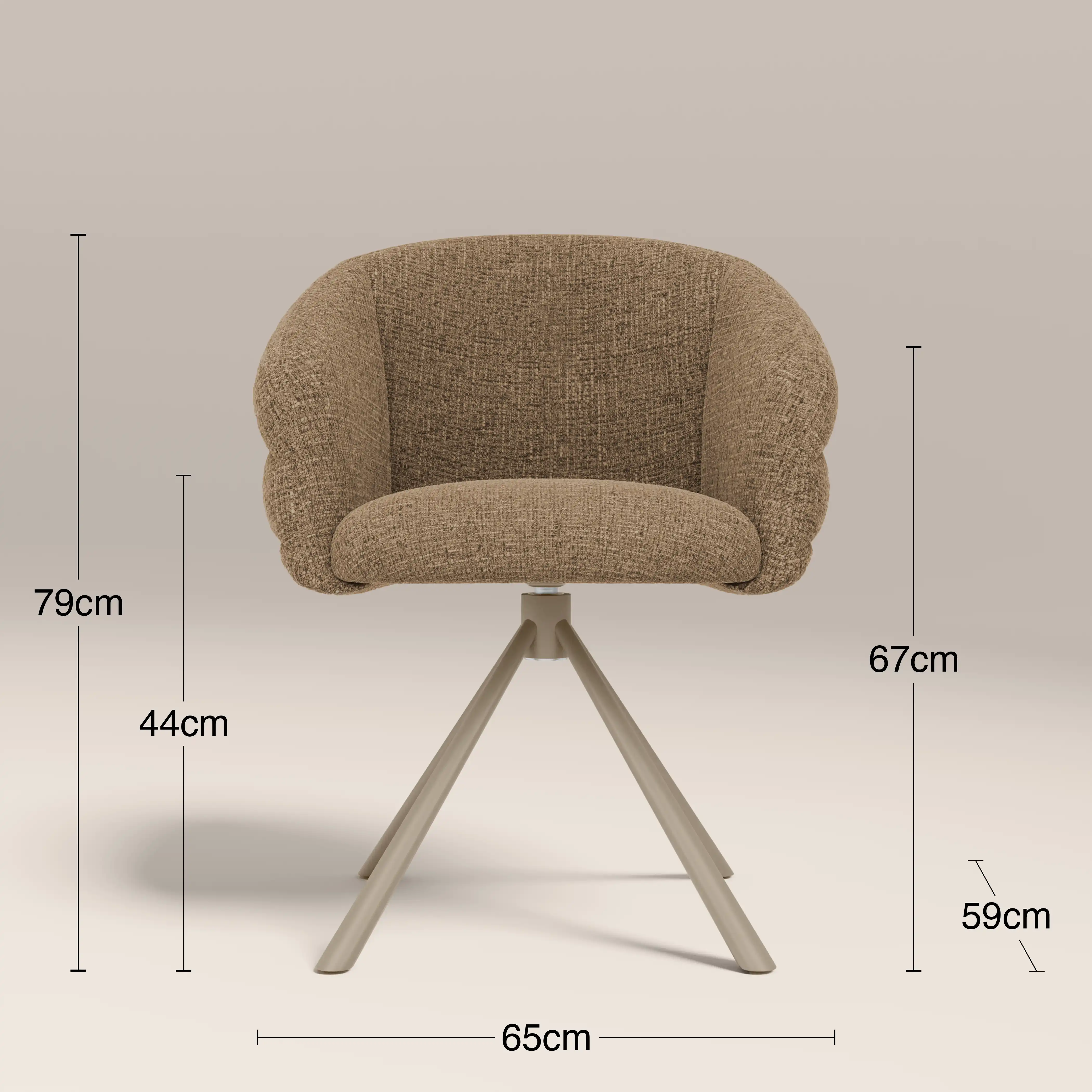 Frankie Swivel Carver Dining Chair | Speckled Cappuccino Boucle & Latte - Image 8