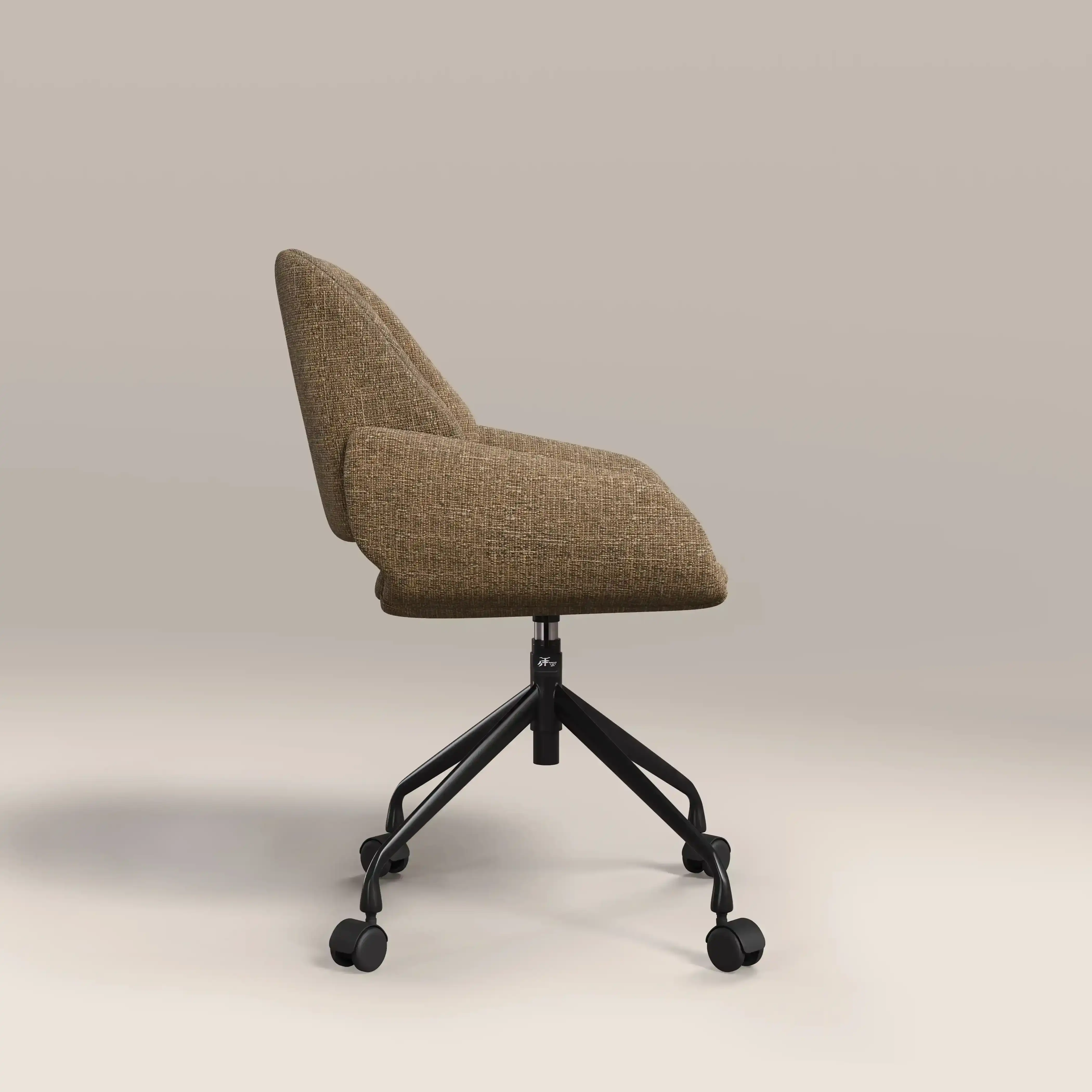 Franklin Office Chair | Speckled Cappuccino Boucle & Black - Image 5