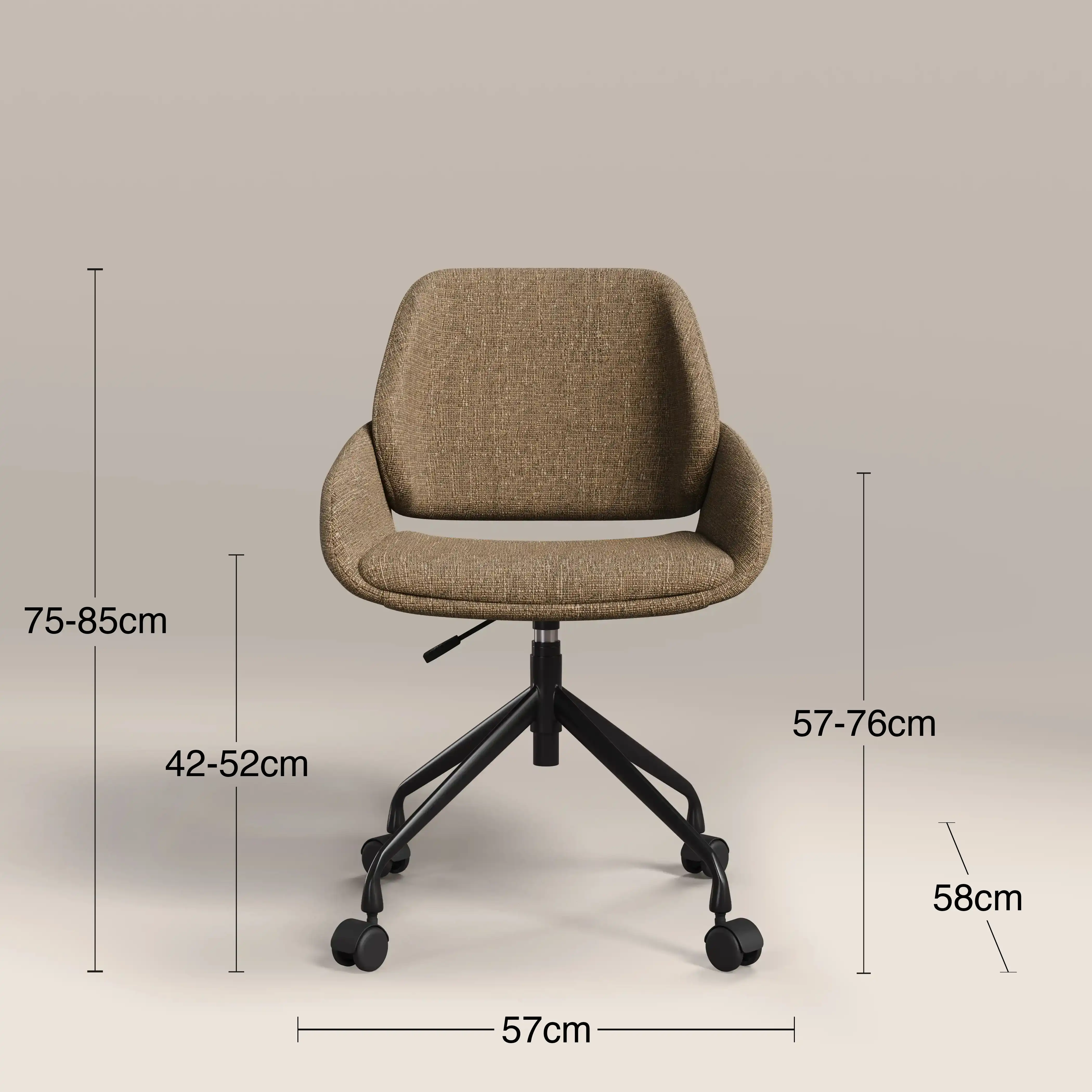 Franklin Office Chair | Speckled Cappuccino Boucle & Black - Image 7