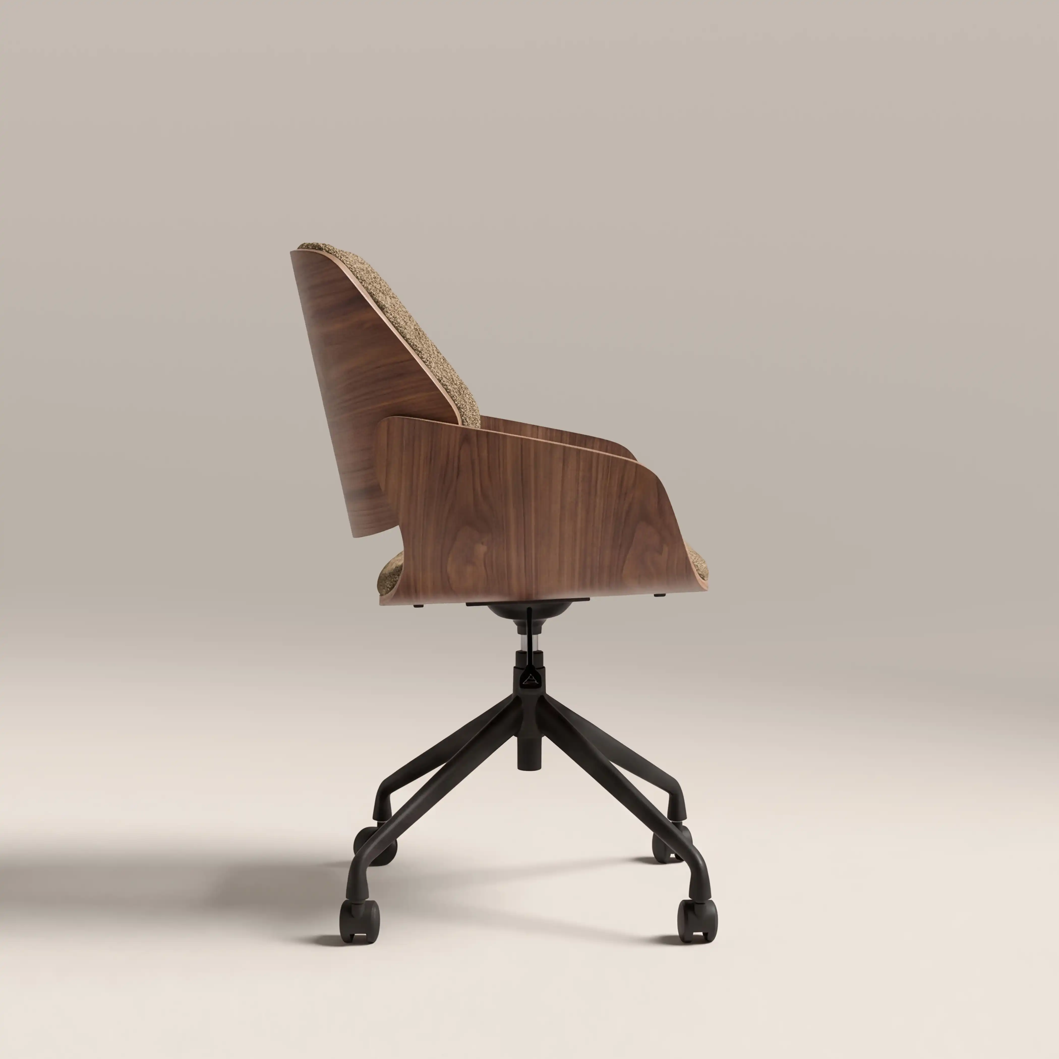 Franklin Office Chair | Speckled Cappuccino Boucle & Walnut - Image 4