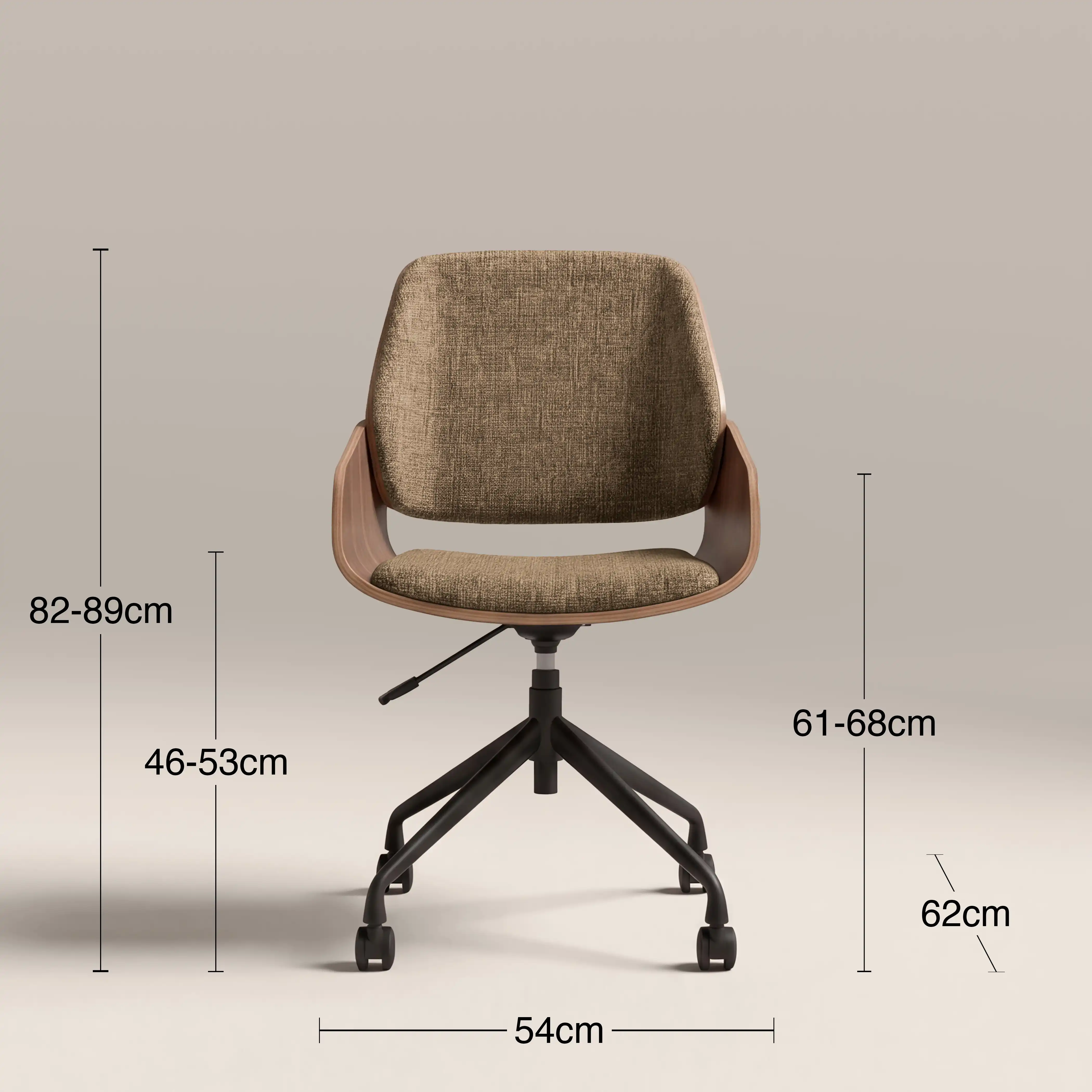 Franklin Office Chair | Speckled Cappuccino Boucle & Walnut - Image 6