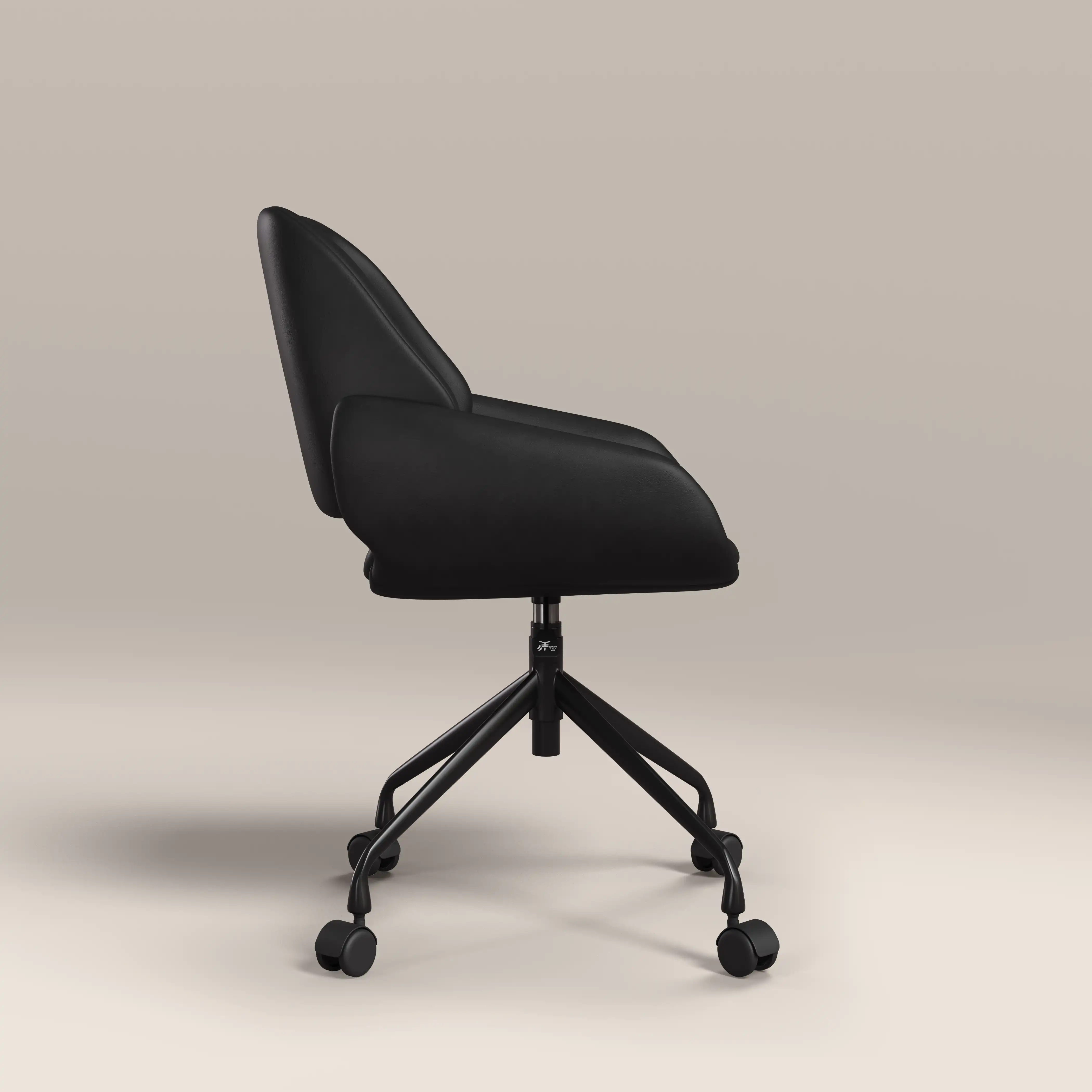 Franklin Office Chair | Vintage Black Faux Leather & Black - Image 5