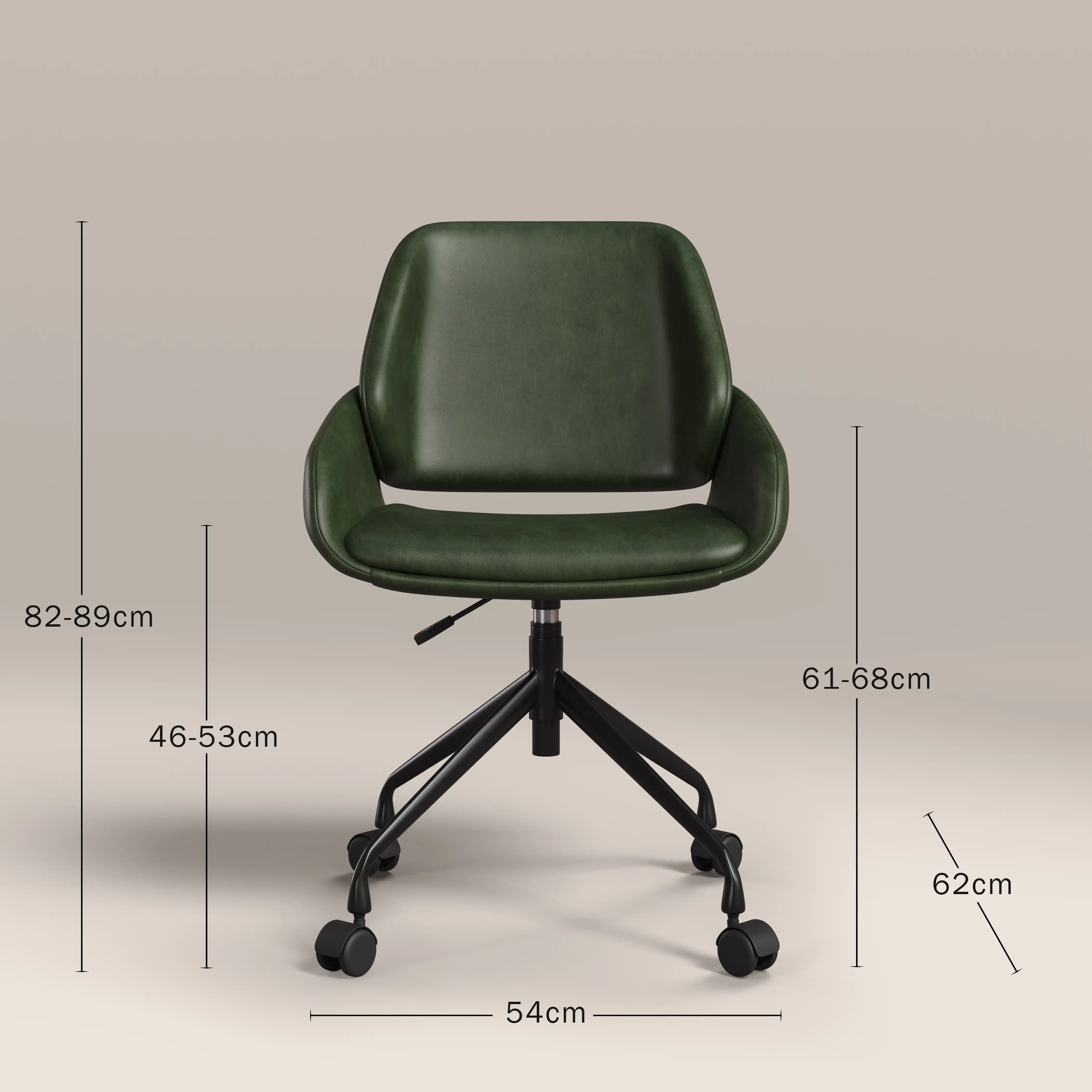 Franklin Office Chair | Vintage Green Faux Leather & Black - Image 7