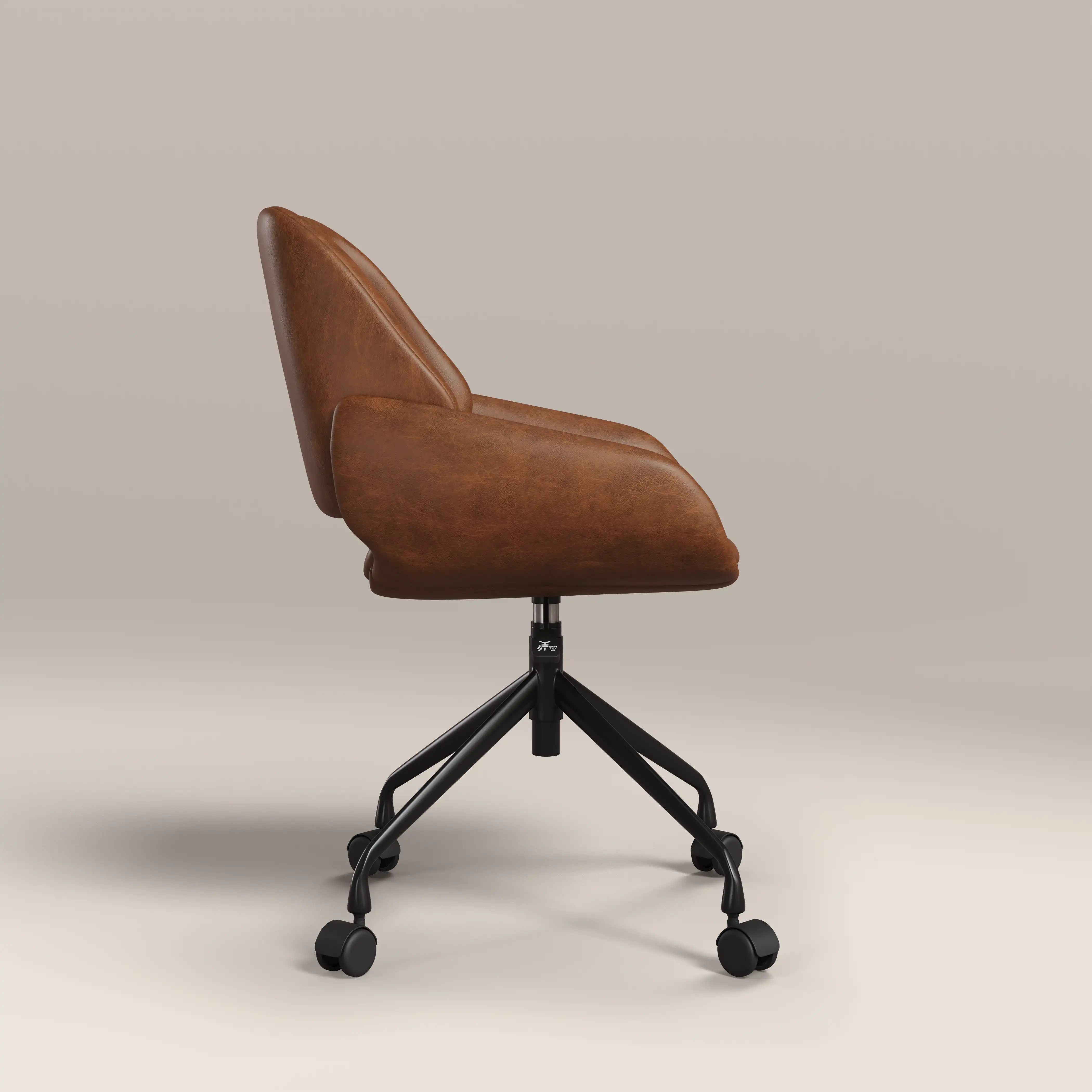 Franklin Office Chair | Vintage Tan Faux Leather & Black - Image 6