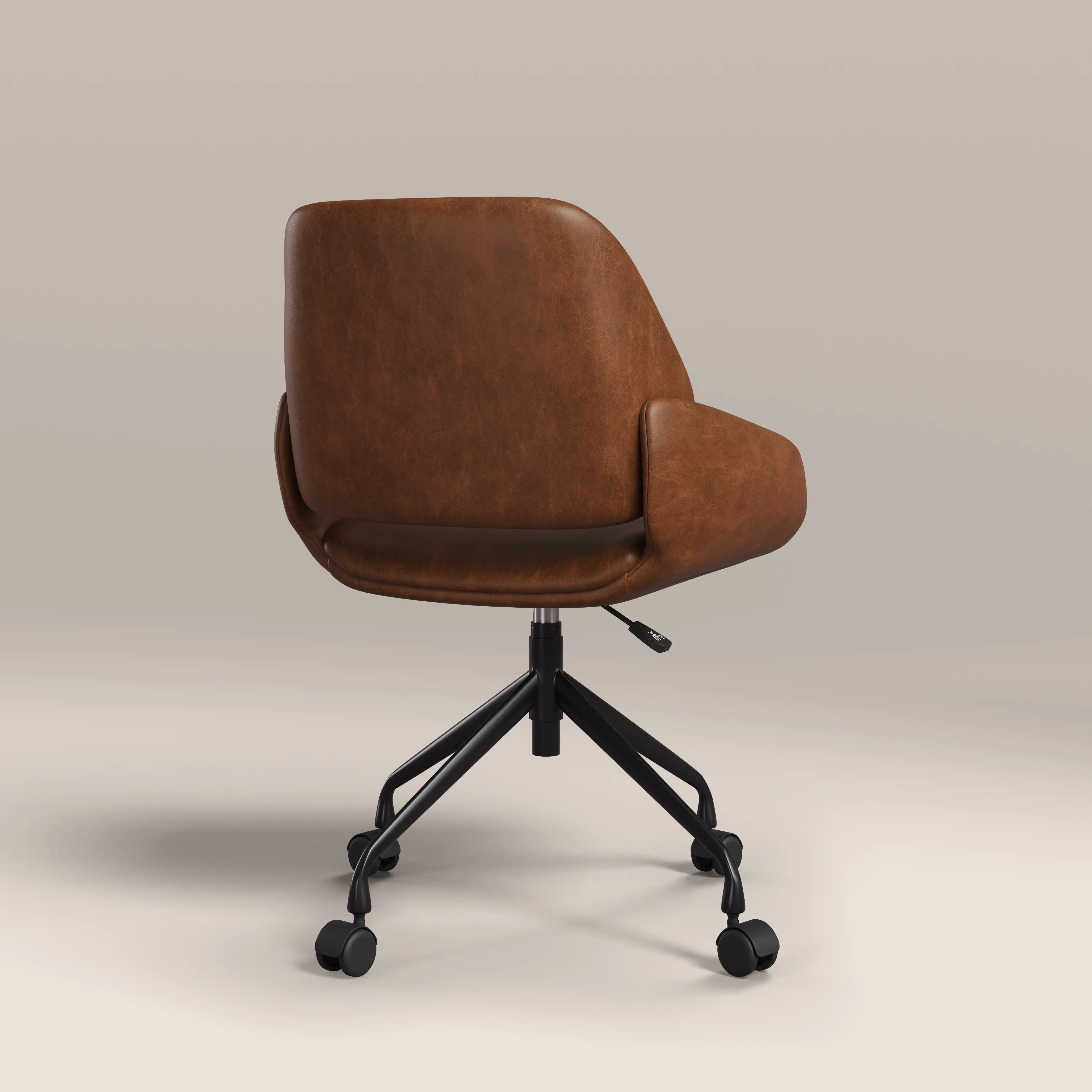 Franklin Office Chair | Vintage Tan Faux Leather & Black - Image 8