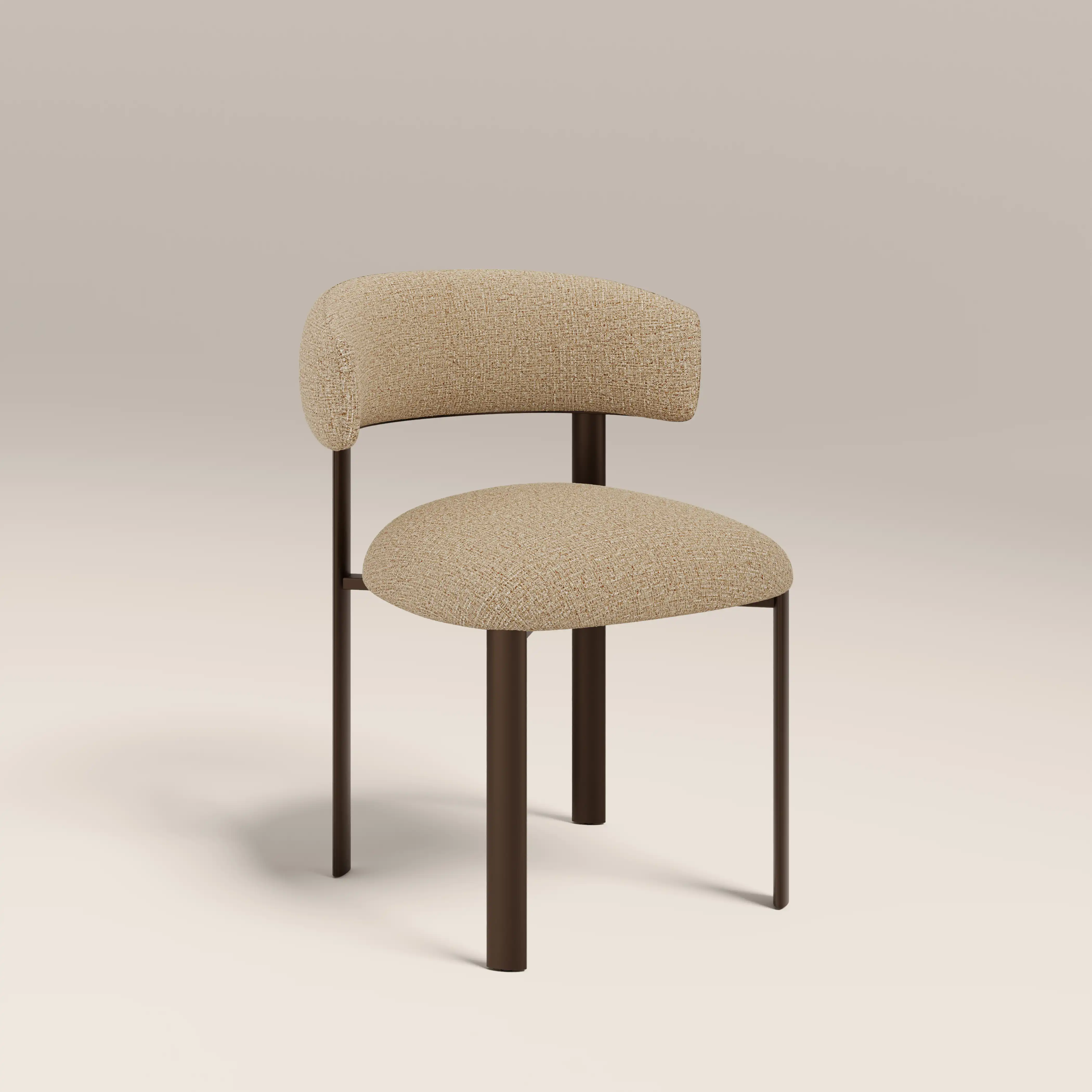 Frey Dining Chair | Speckled Latte Boucle & Burnished Bronze
