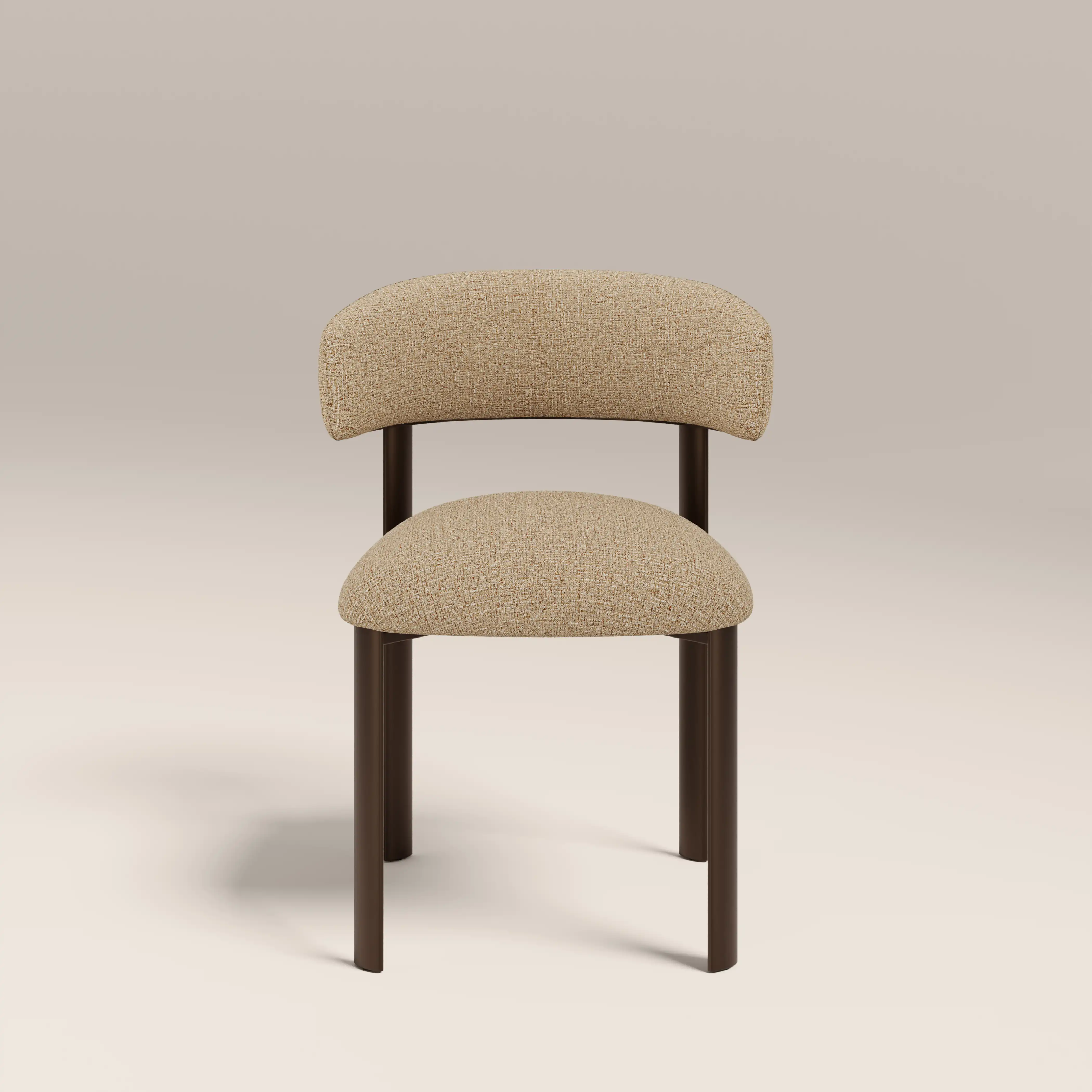 Frey Dining Chair | Speckled Latte Boucle & Burnished Bronze - Image 2