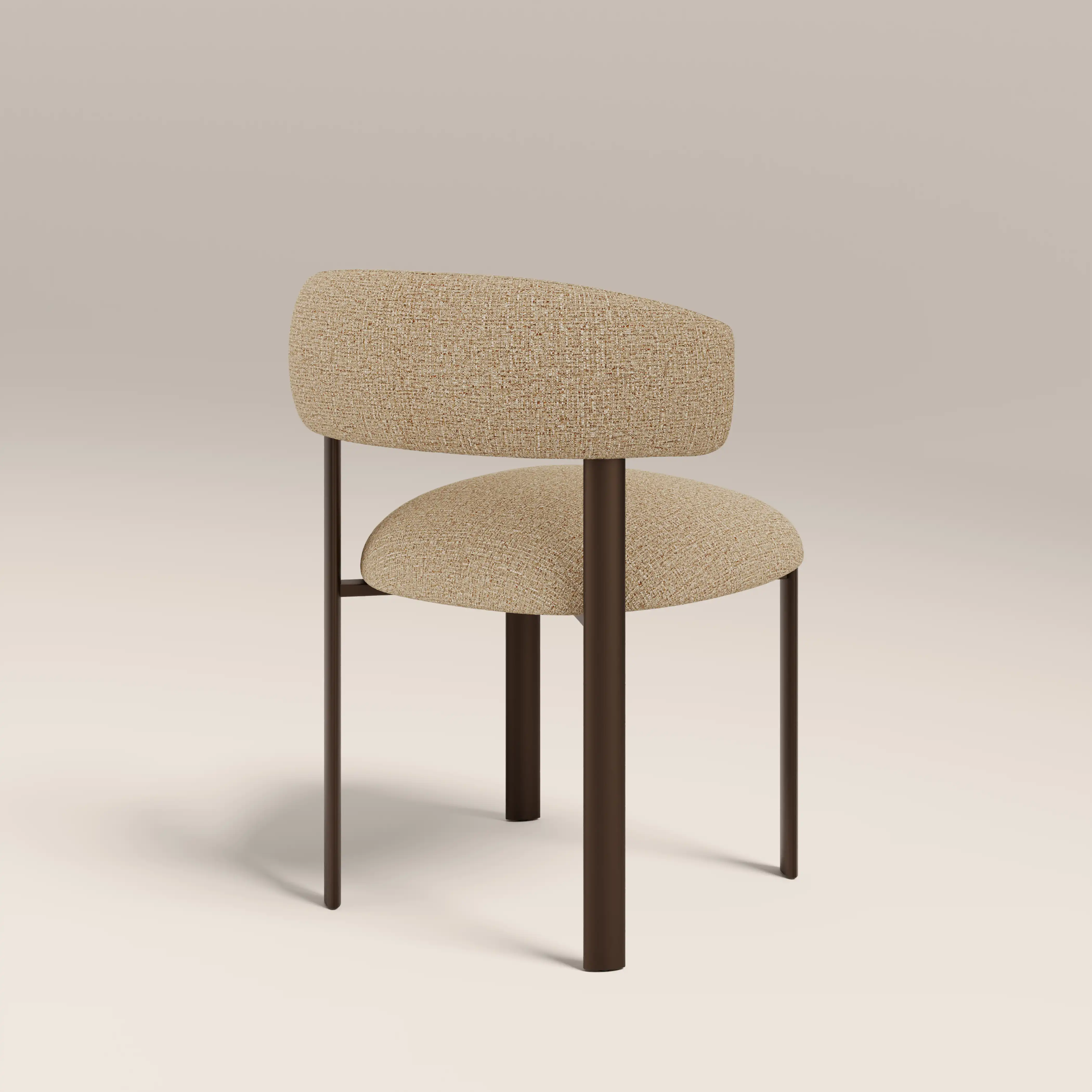 Frey Dining Chair | Speckled Latte Boucle & Burnished Bronze - Image 5
