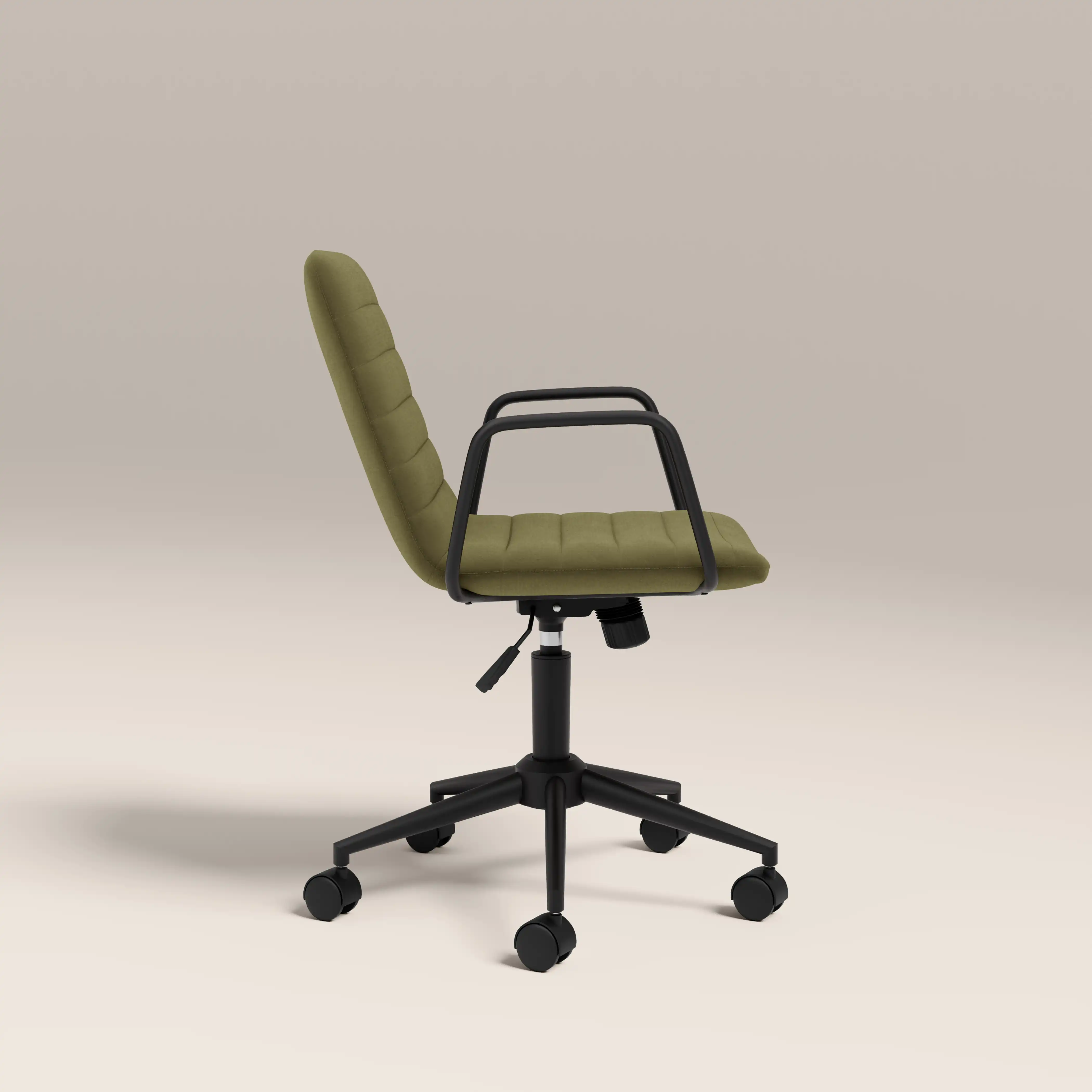 Gianna Office Chair | Moss Green Sustainable Mohair Velvet & Black - Image 5