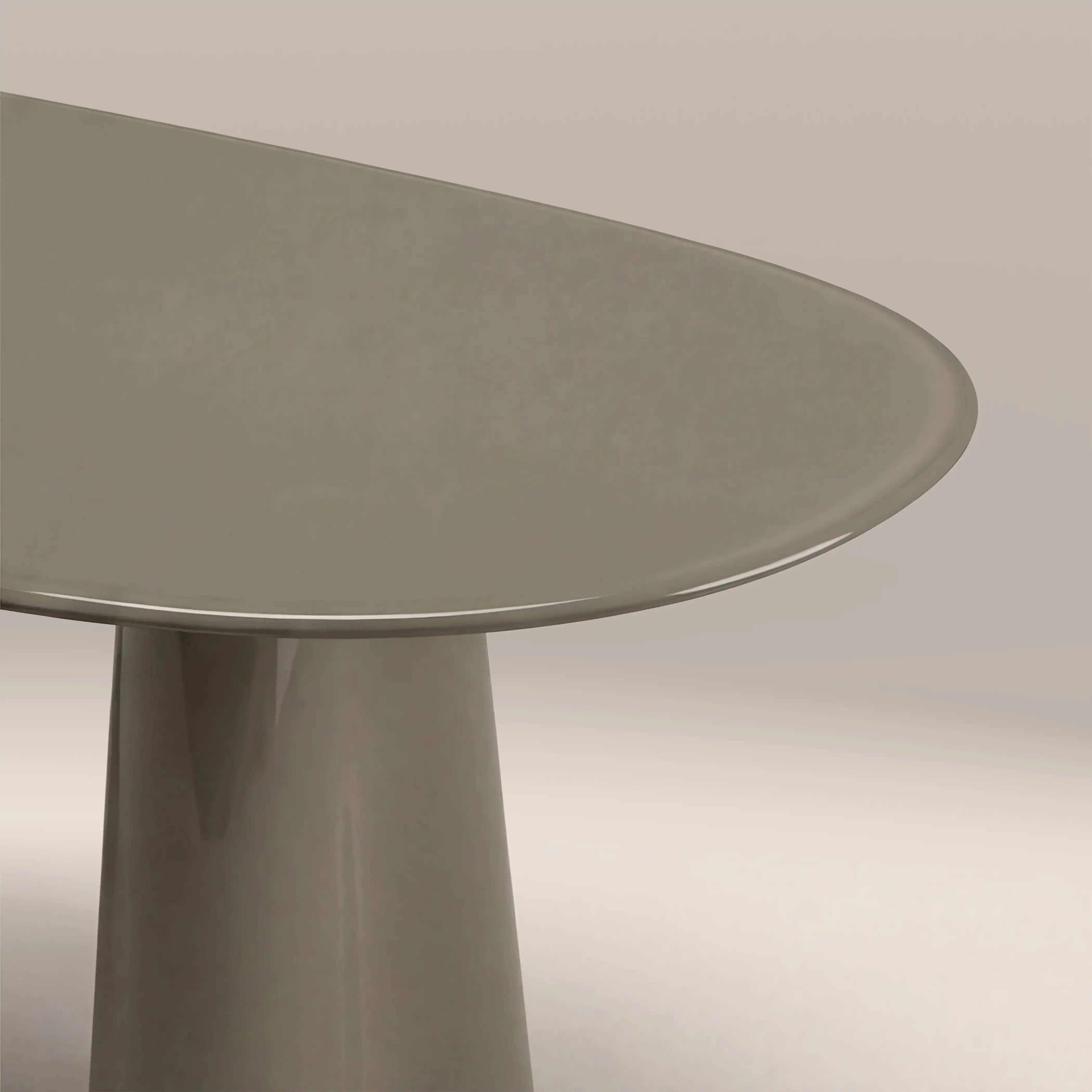 Hadley 8 Seat Oval Dining Table | Sage Green Sandblasted Glass & High Gloss Sage Green - Image 5