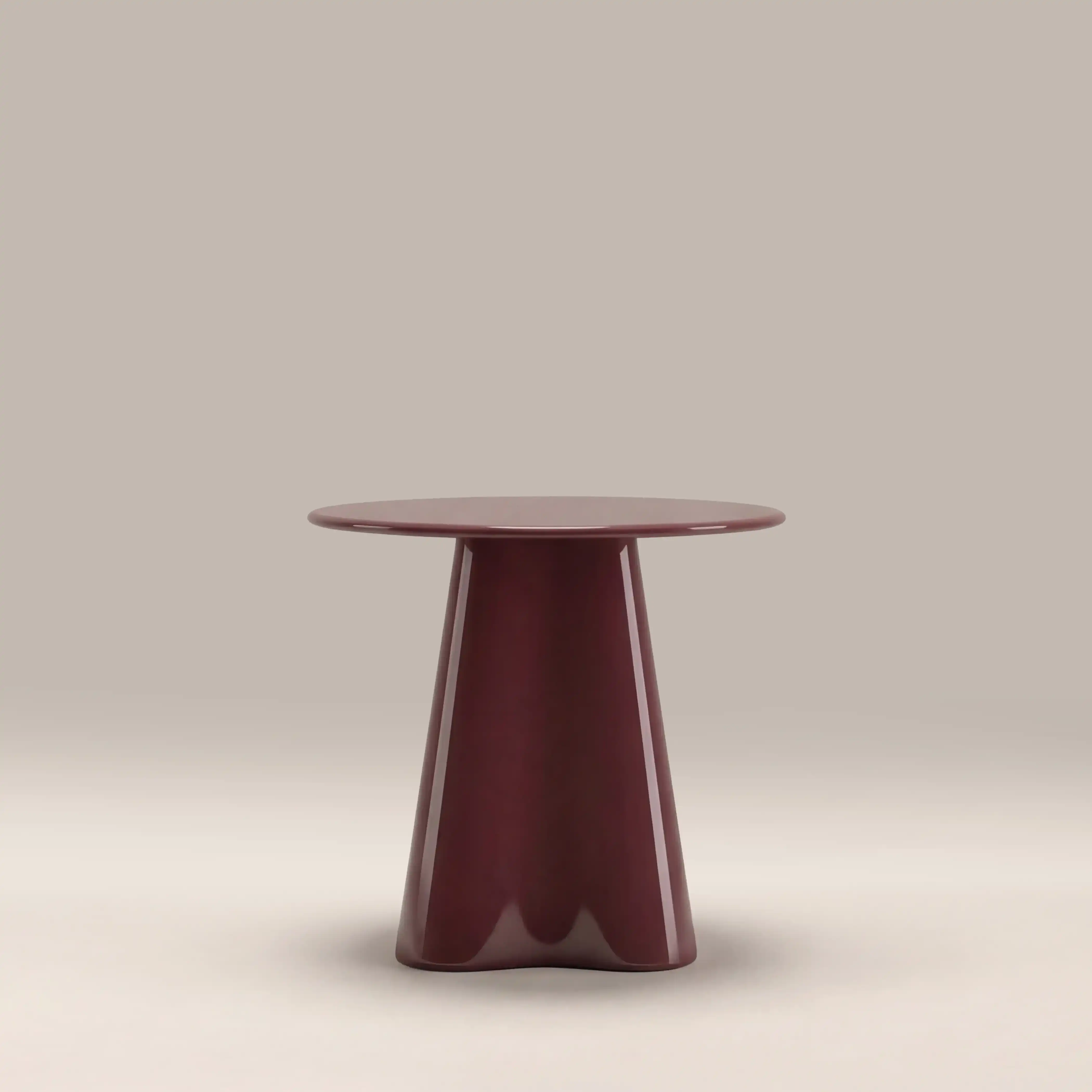 Hadley Round Side Table | Cherry Red Sandblasted Glass & High Gloss Cherry Red - Image 3