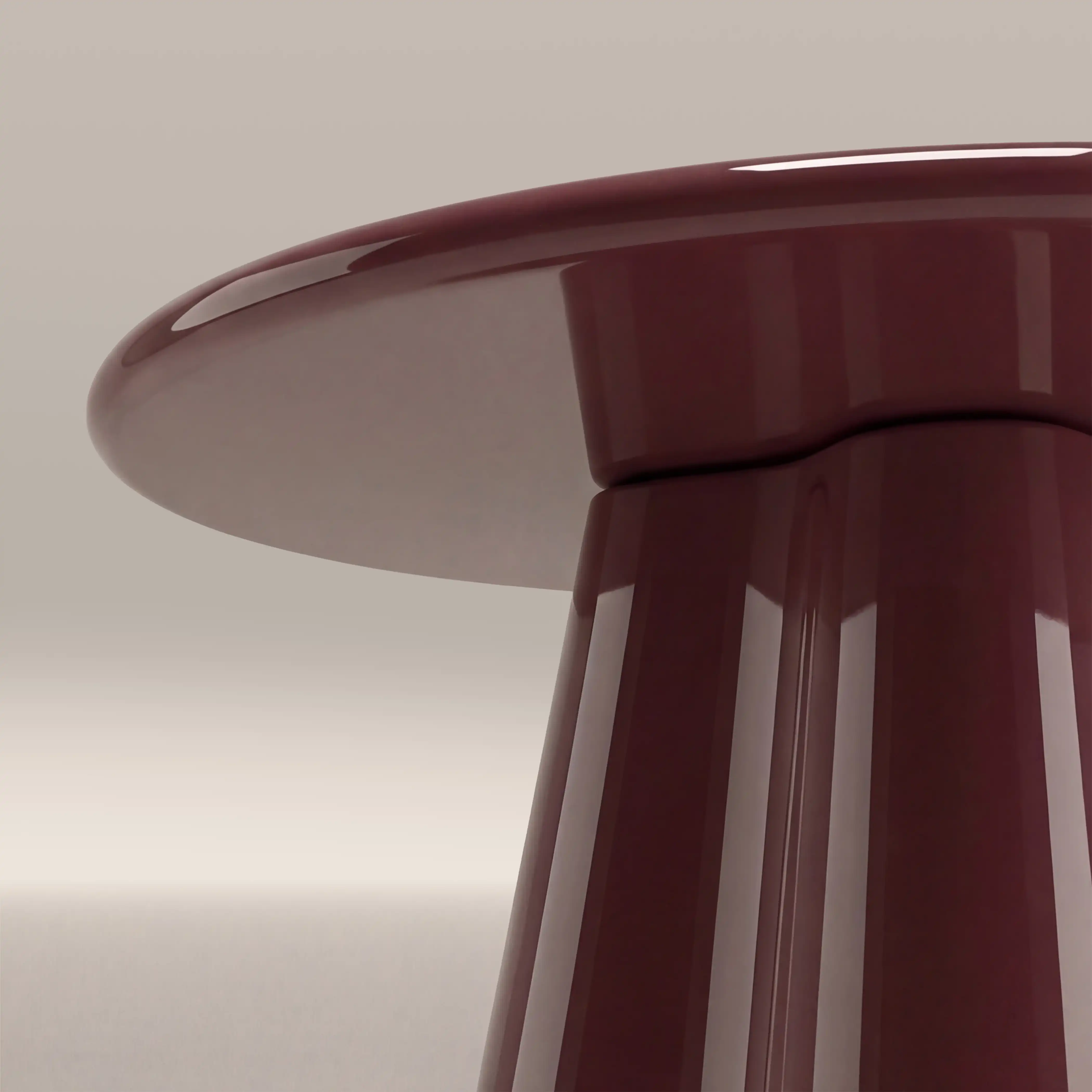 Hadley Round Side Table | Cherry Red Sandblasted Glass & High Gloss Cherry Red - Image 4