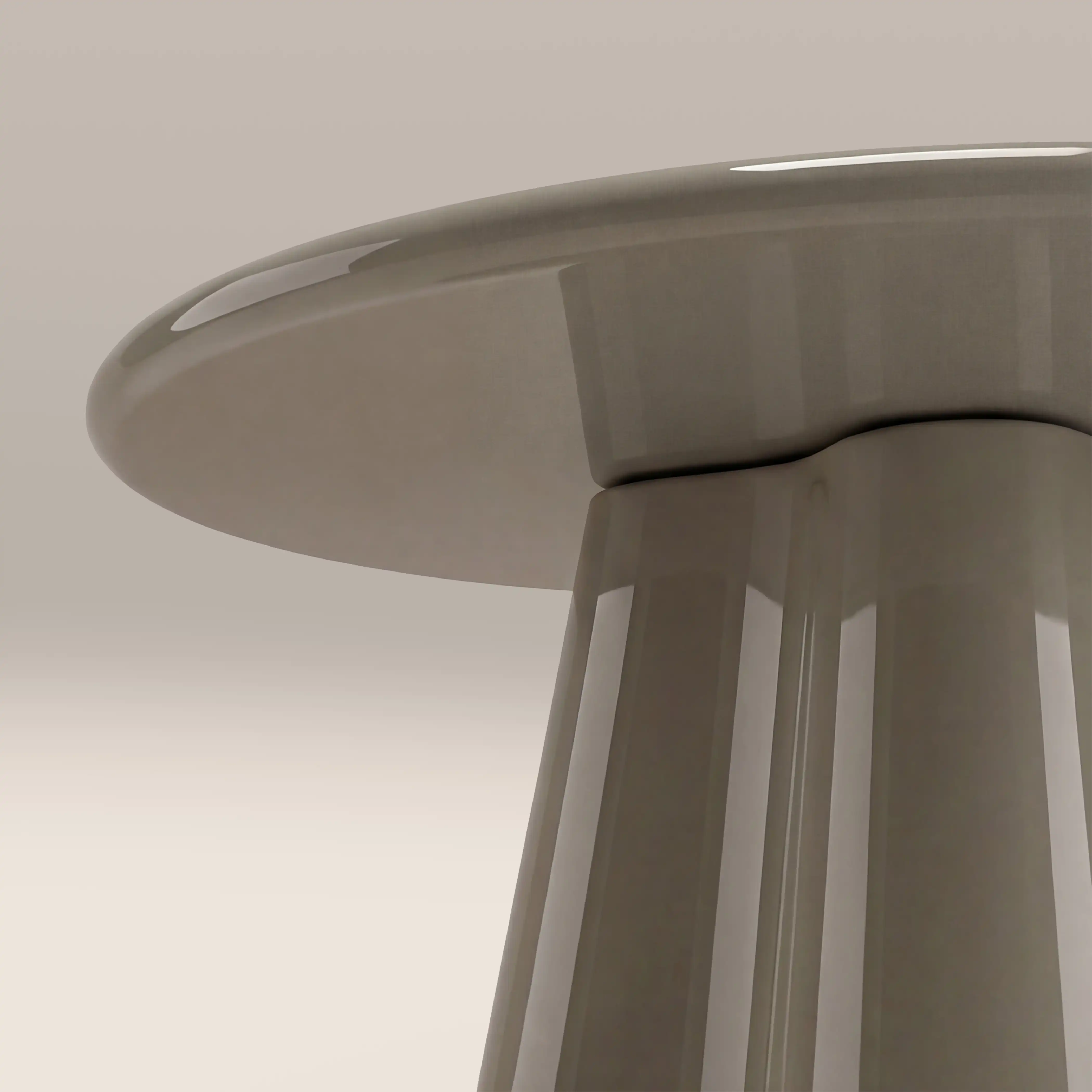 Hadley Round Side Table | Sage Green Sandblasted Glass & High Gloss Sage Green - Image 4