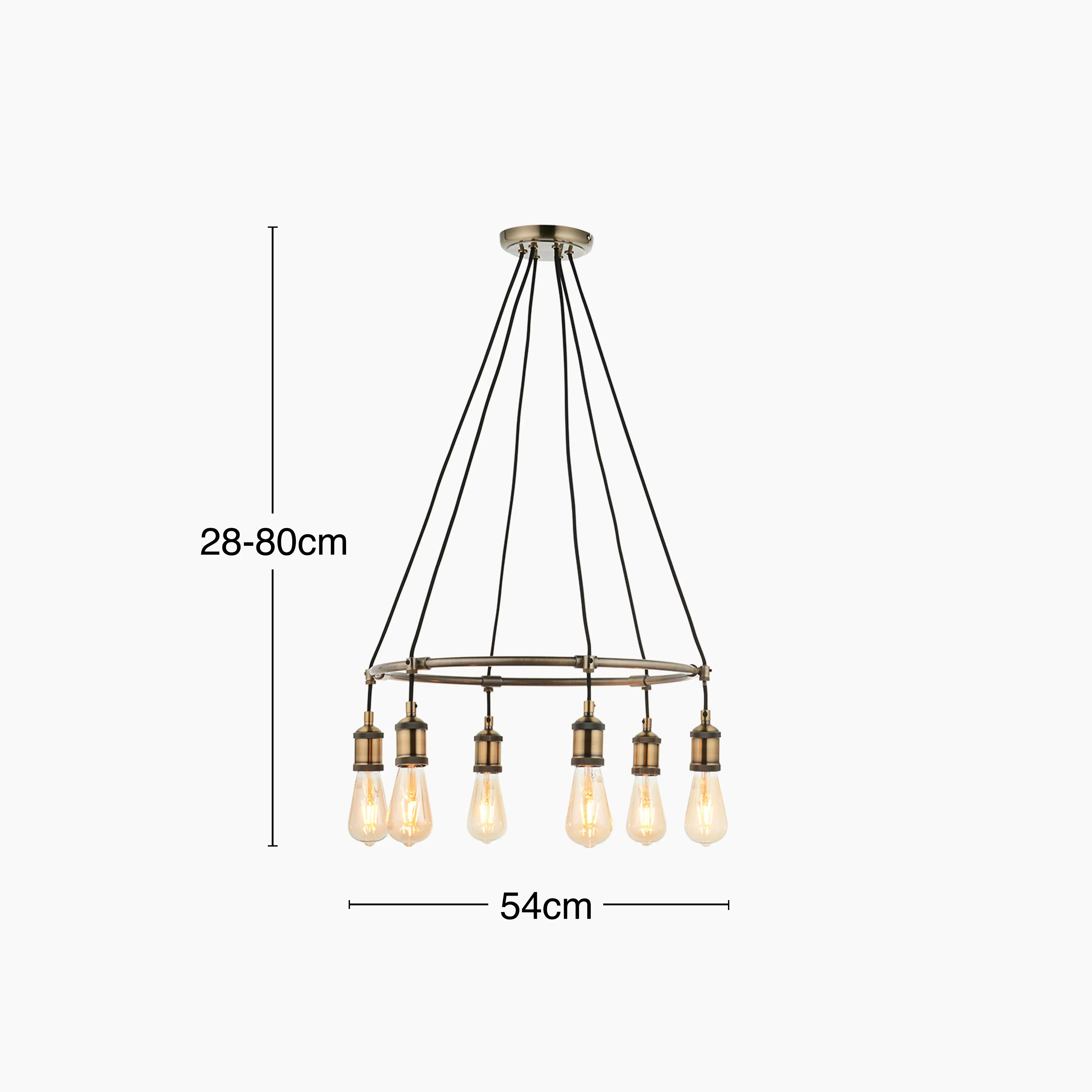 Hal 6 Light Pendant Light | Brass - Image 6