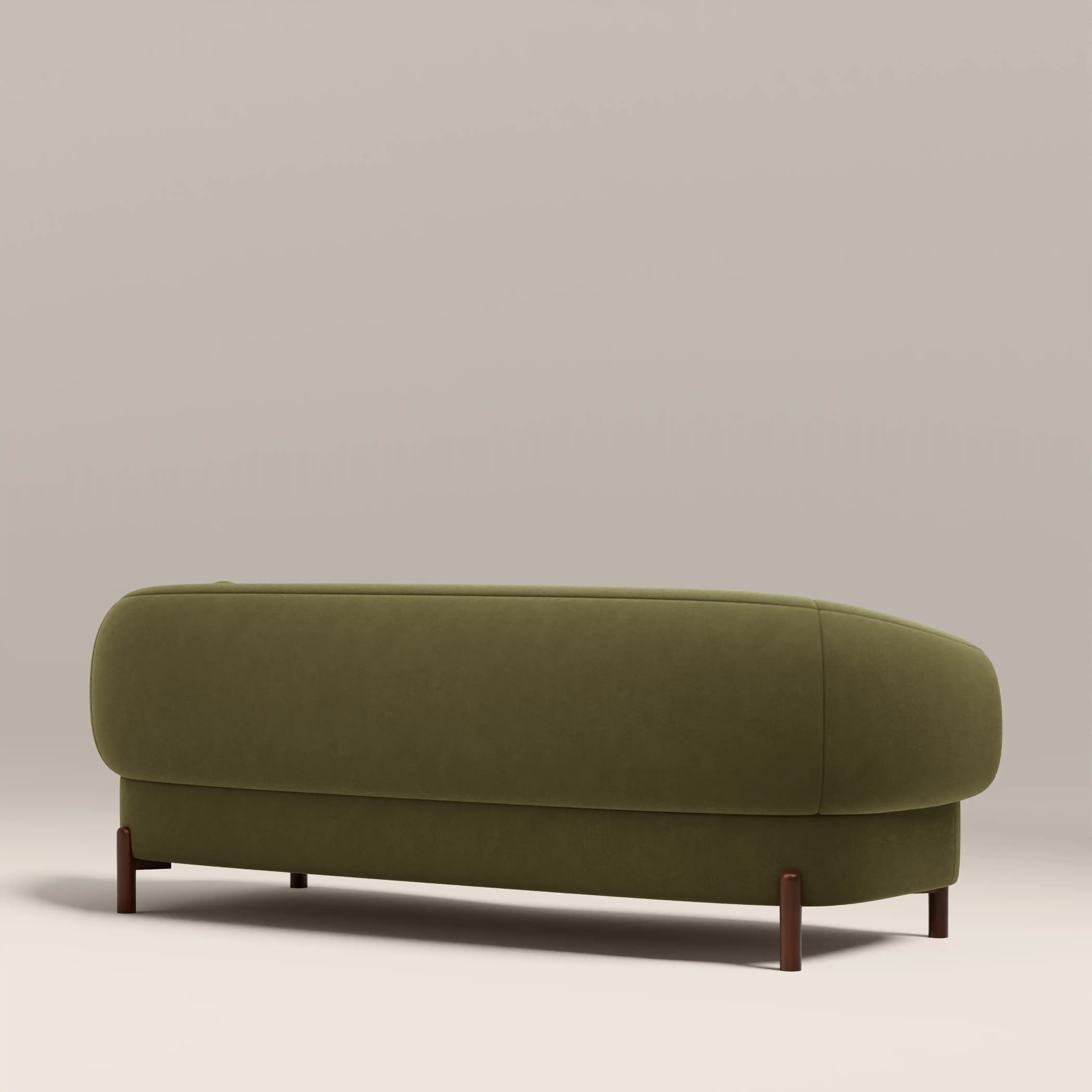 Hallfield 3 Seater Sofa | Moss Green Sustainable Mohair Velvet - Image 5