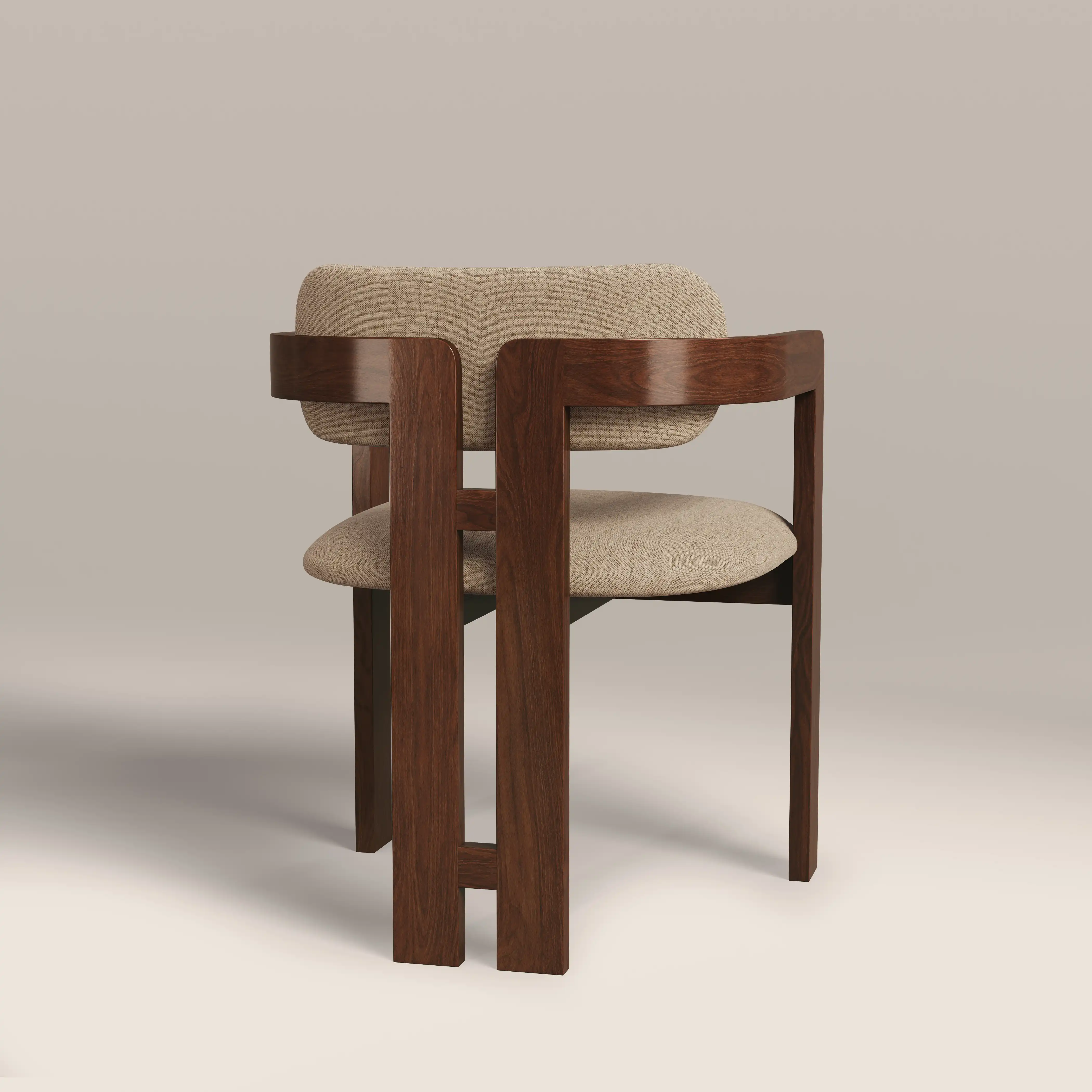 Hallie Wooden Carver Dining Chair | Latte Sustainable Fabric & Walnut - Image 5