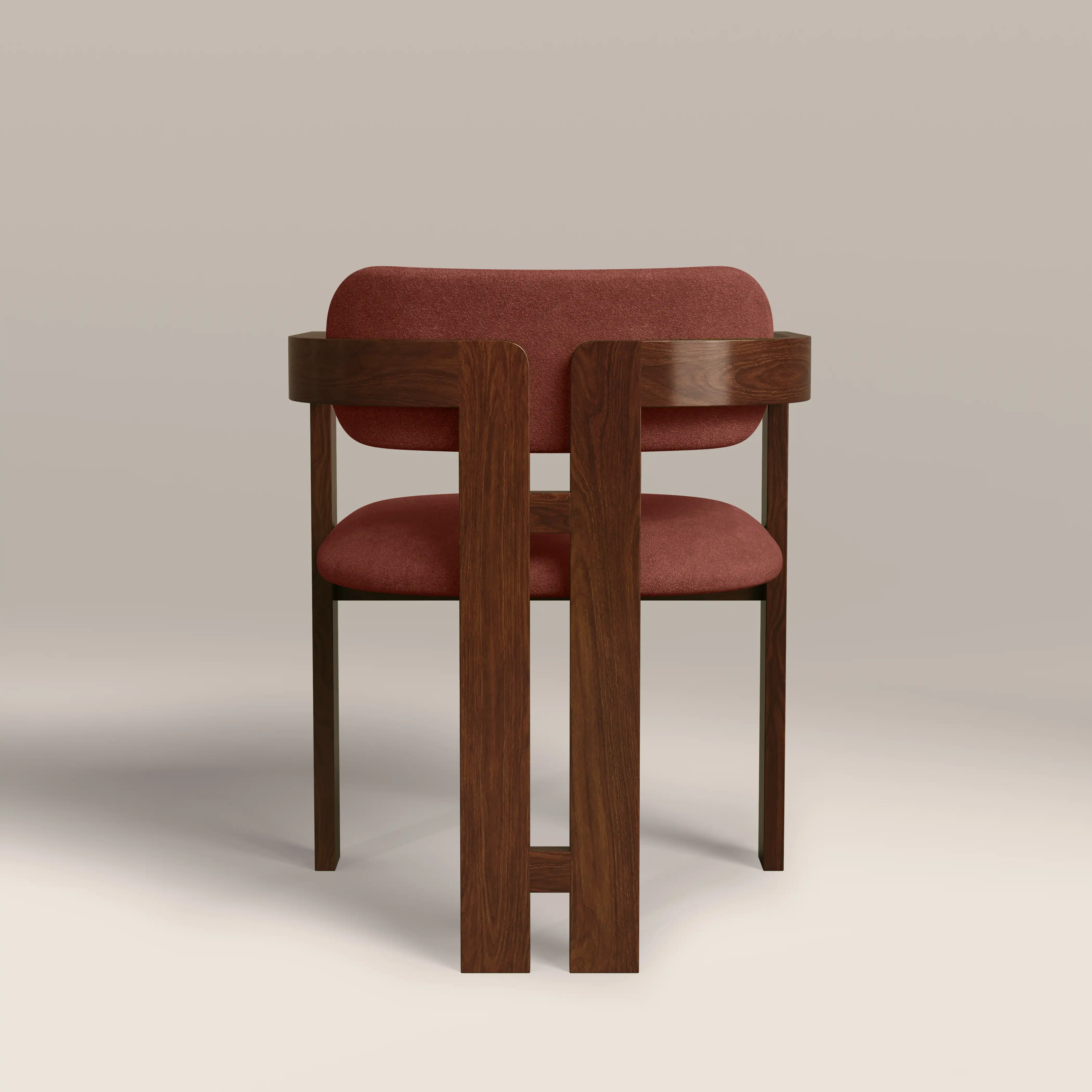Hallie Wooden Carver Dining Chair | Rust Red Sustainable Velvet & Walnut - Image 7