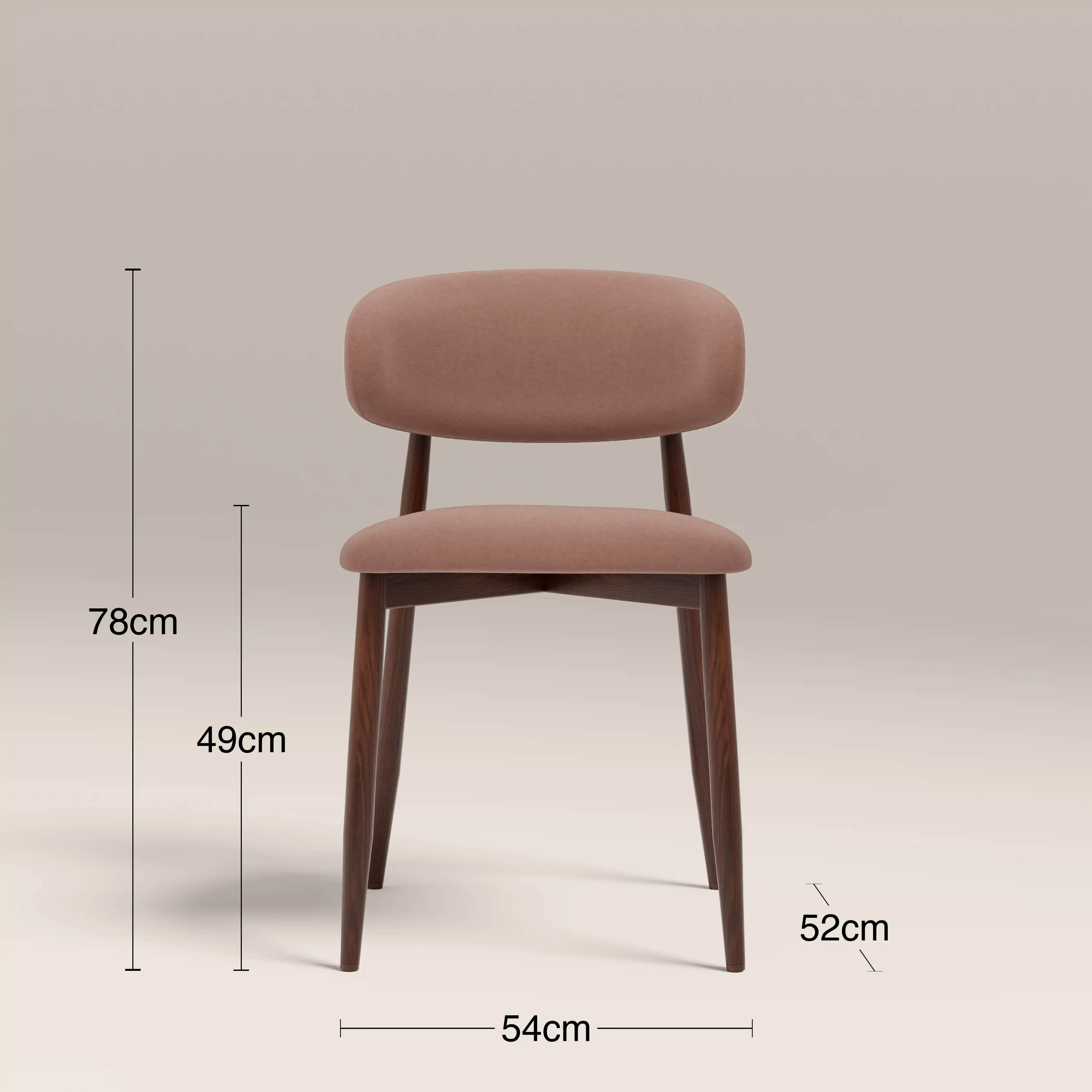 Halston Dining Chair | Blush Pink Sustainable Velvet & Walnut - Image 7