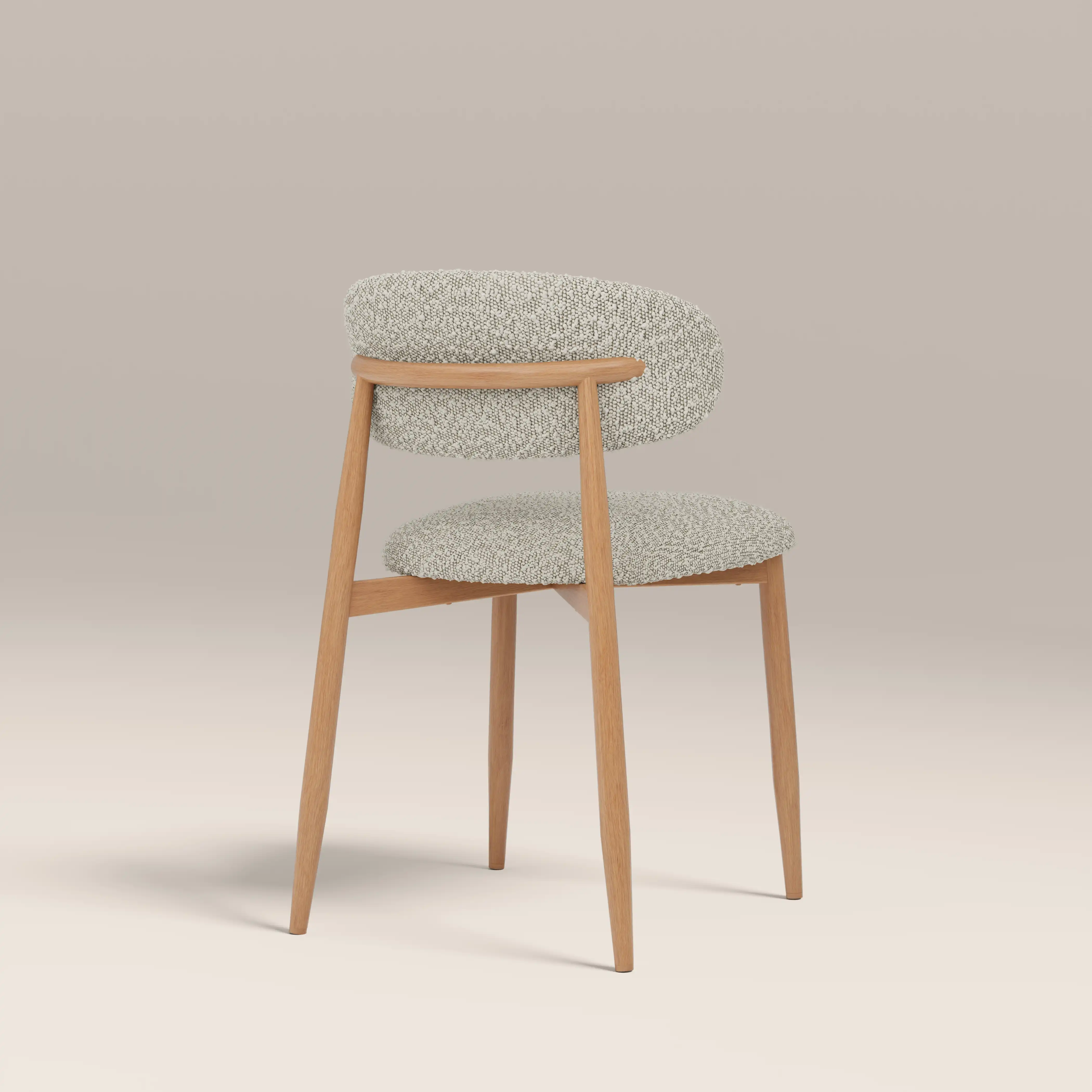 Halston Dining Chair | Speckled Stone Sustainable Boucle & Oak - Image 6
