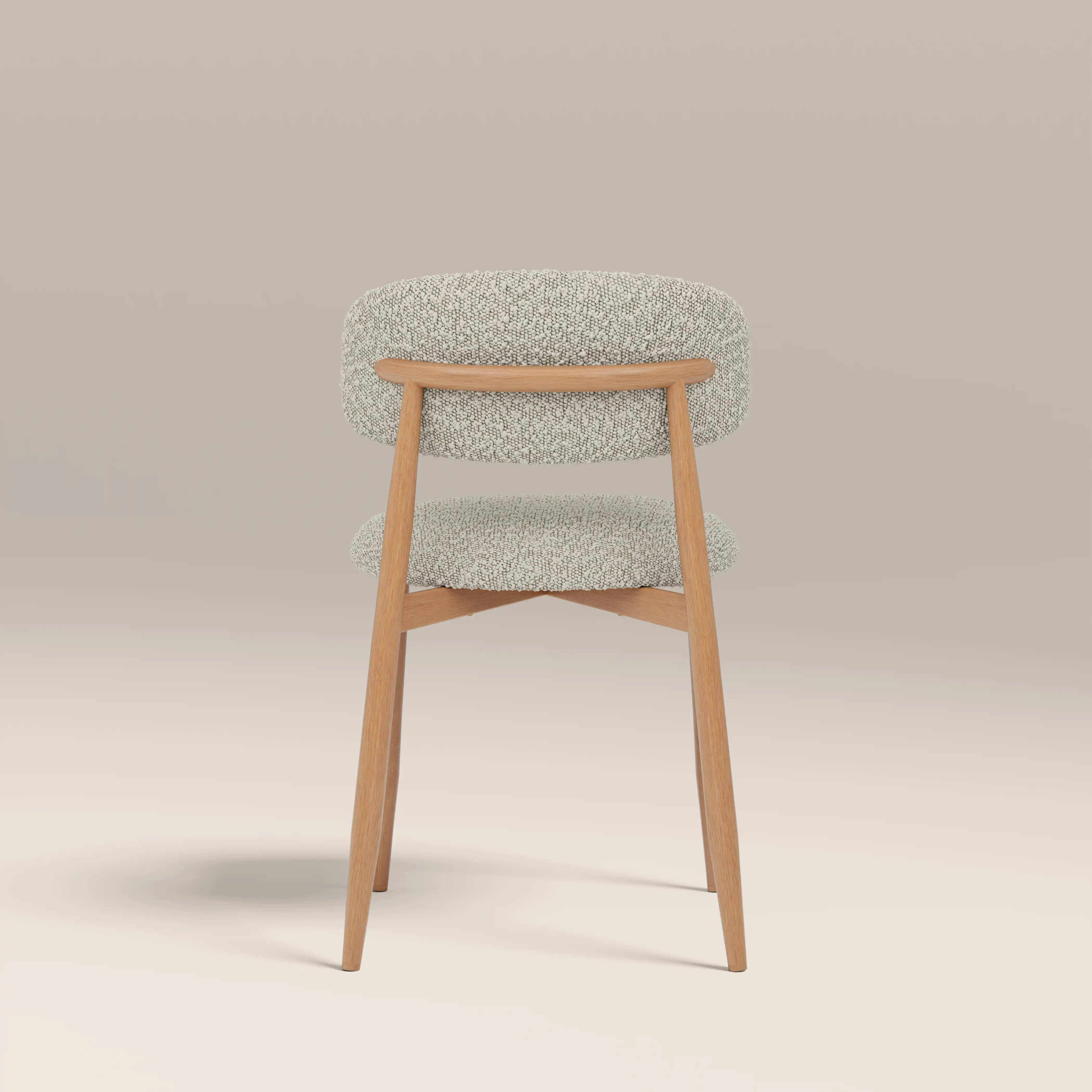Halston Dining Chair | Speckled Stone Sustainable Boucle & Oak - Image 7