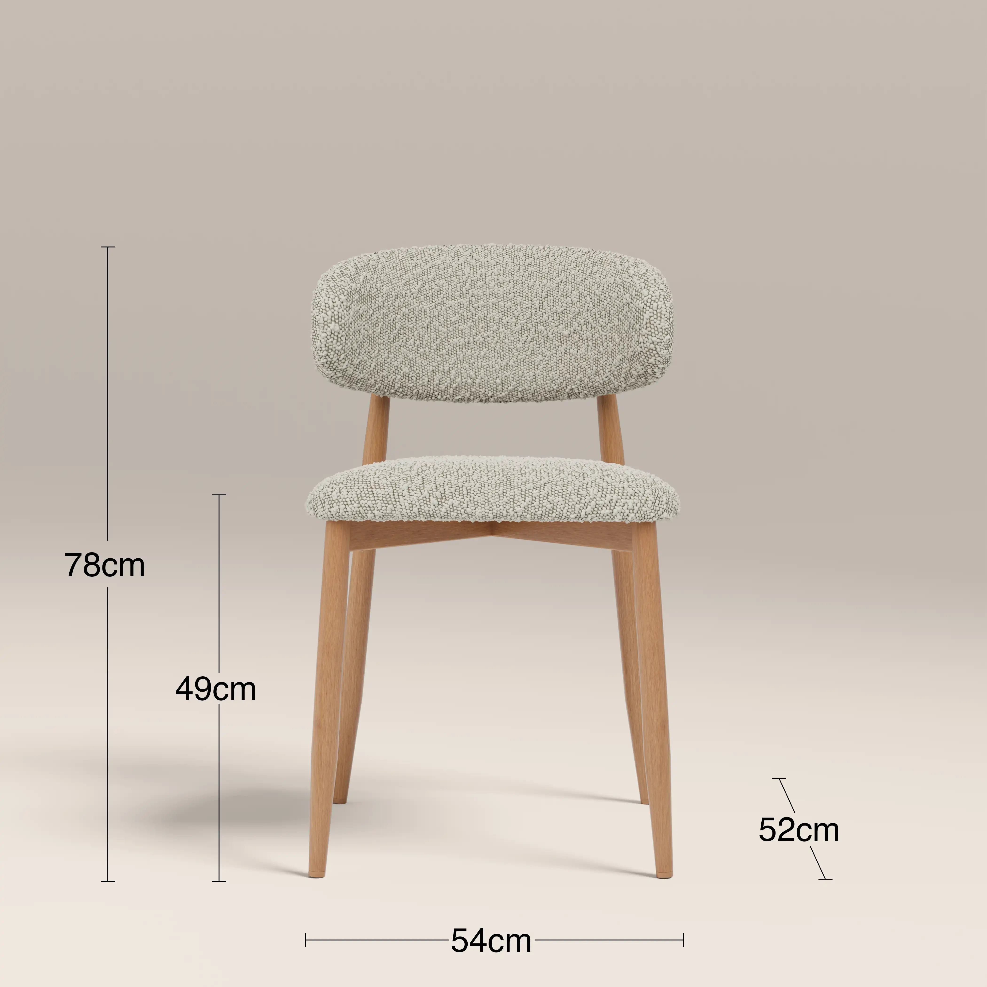 Halston Dining Chair | Speckled Stone Sustainable Boucle & Oak - Image 8