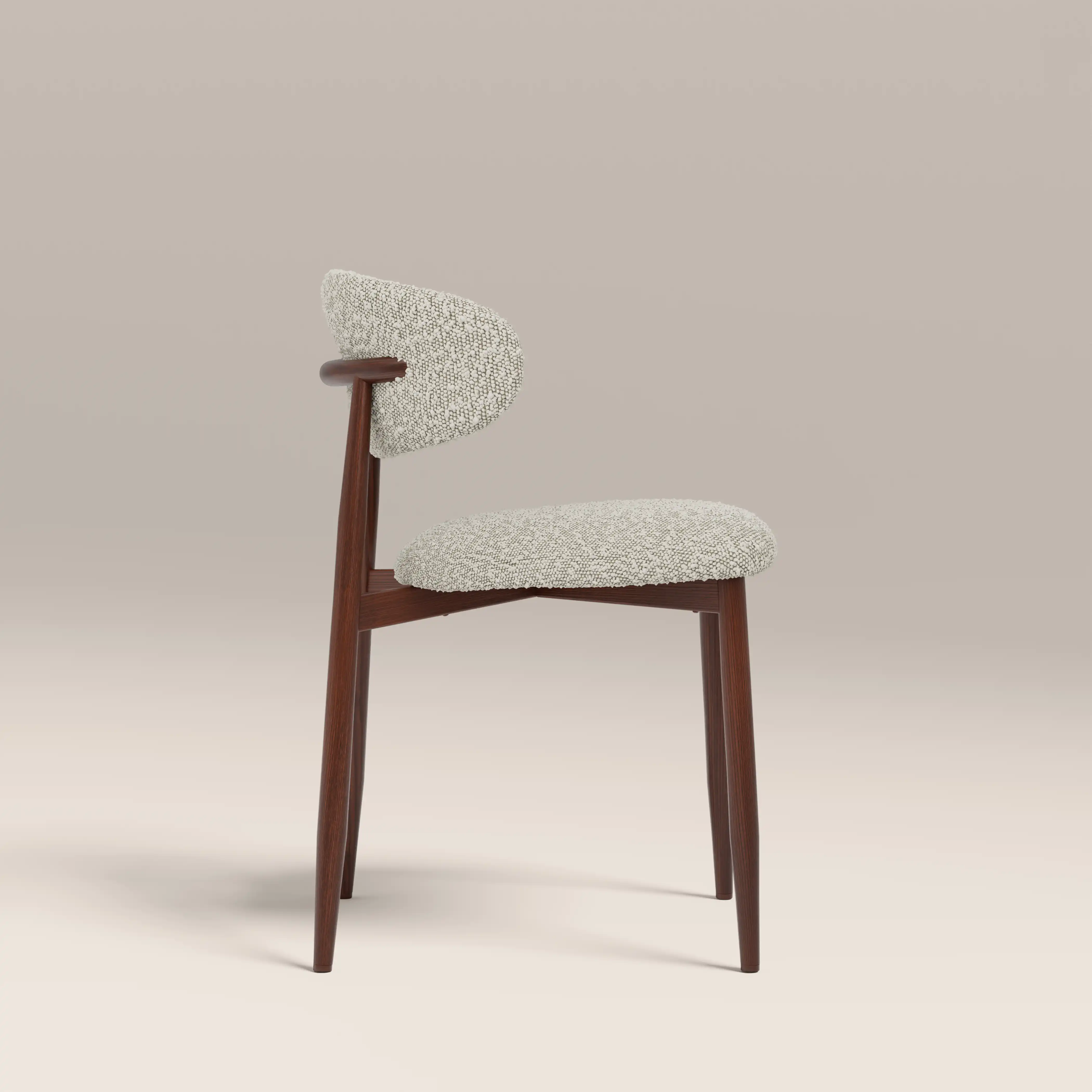 Halston Dining Chair | Speckled Stone Sustainable Boucle & Walnut - Image 5