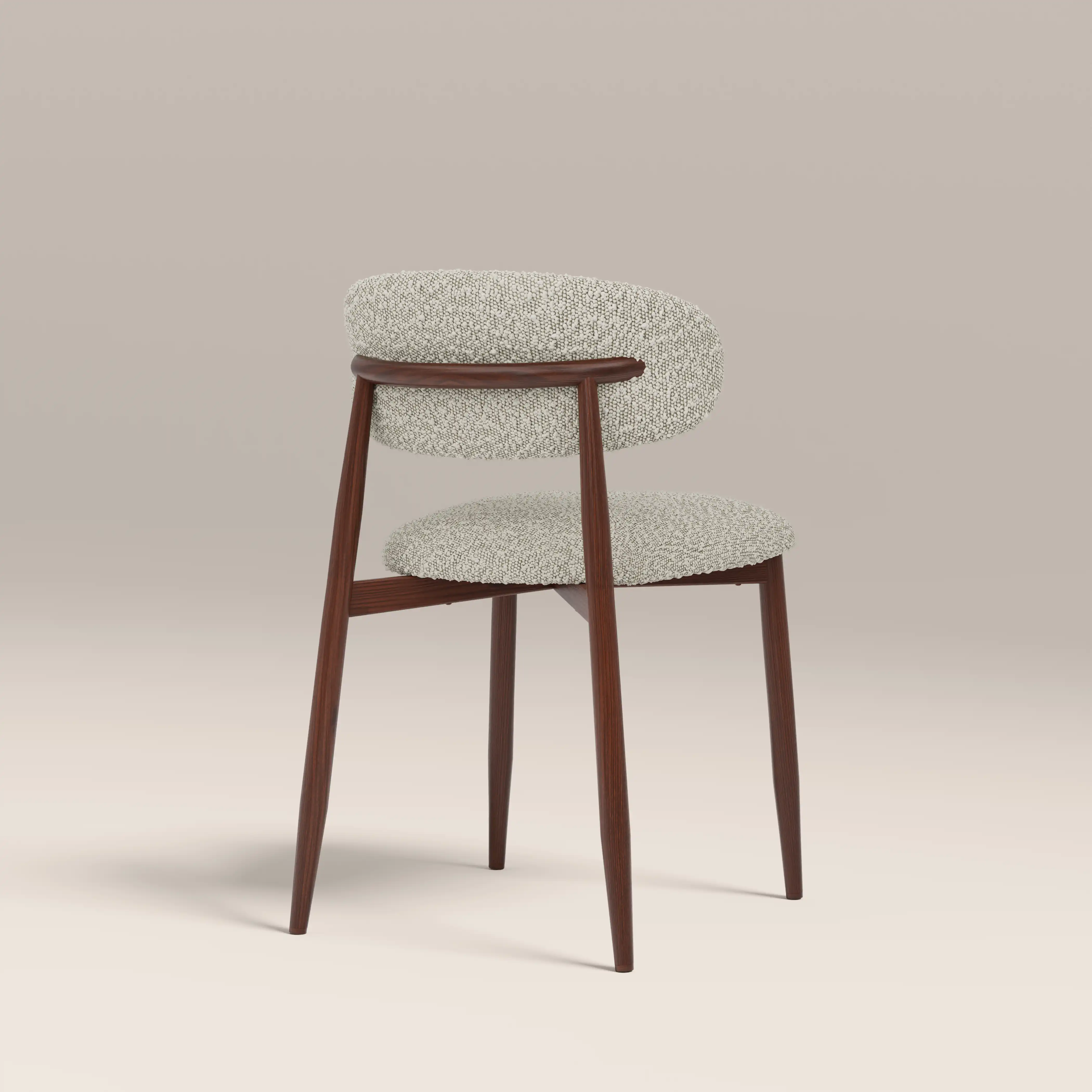 Halston Dining Chair | Speckled Stone Sustainable Boucle & Walnut - Image 6