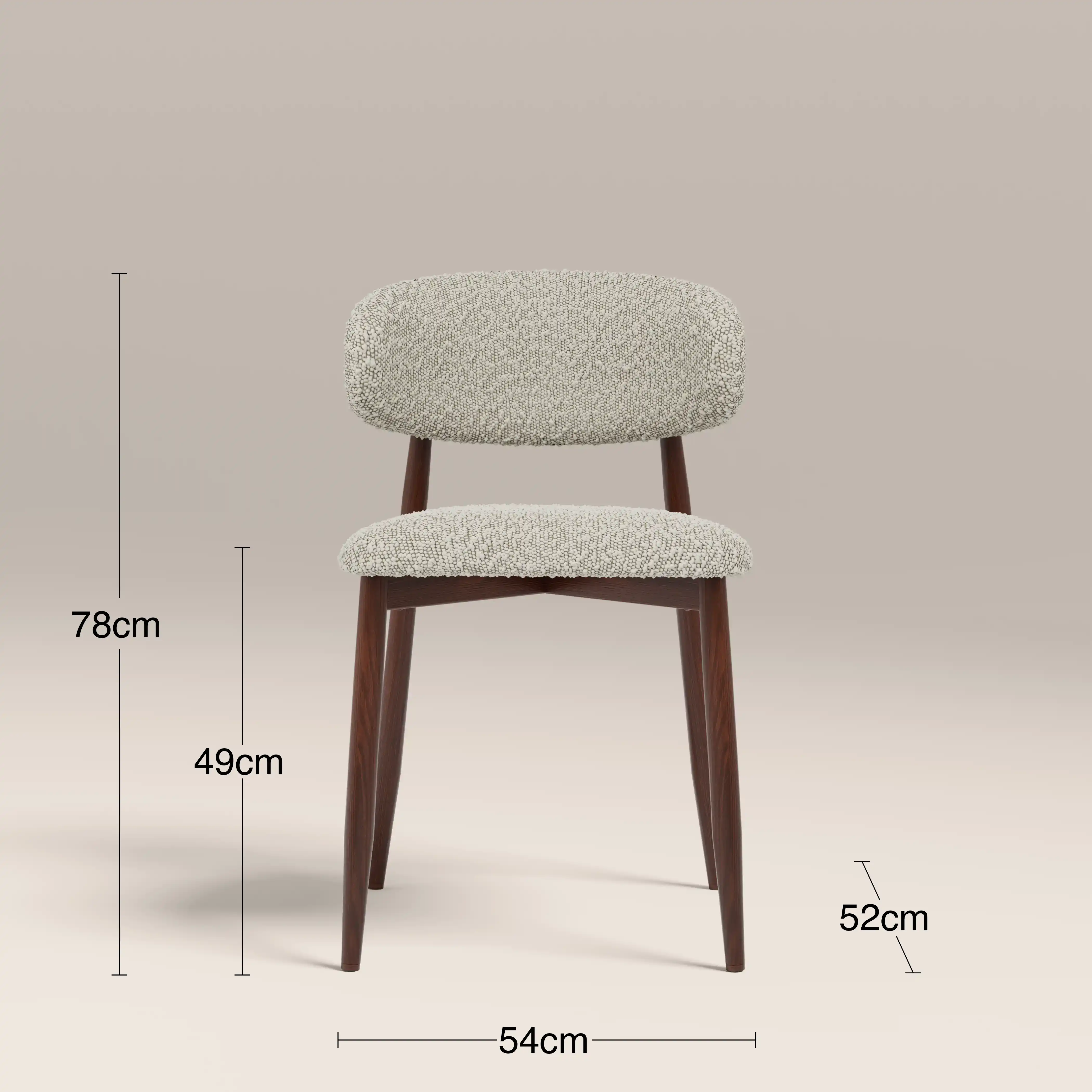 Halston Dining Chair | Speckled Stone Sustainable Boucle & Walnut - Image 8